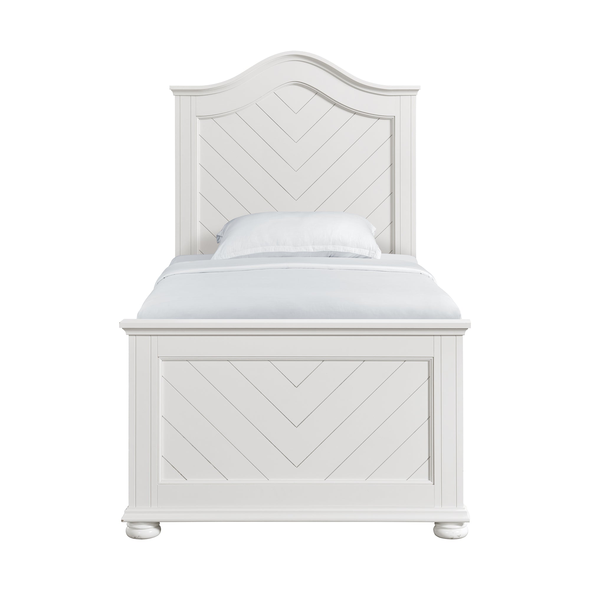 Kona Twin Panel Bed in White