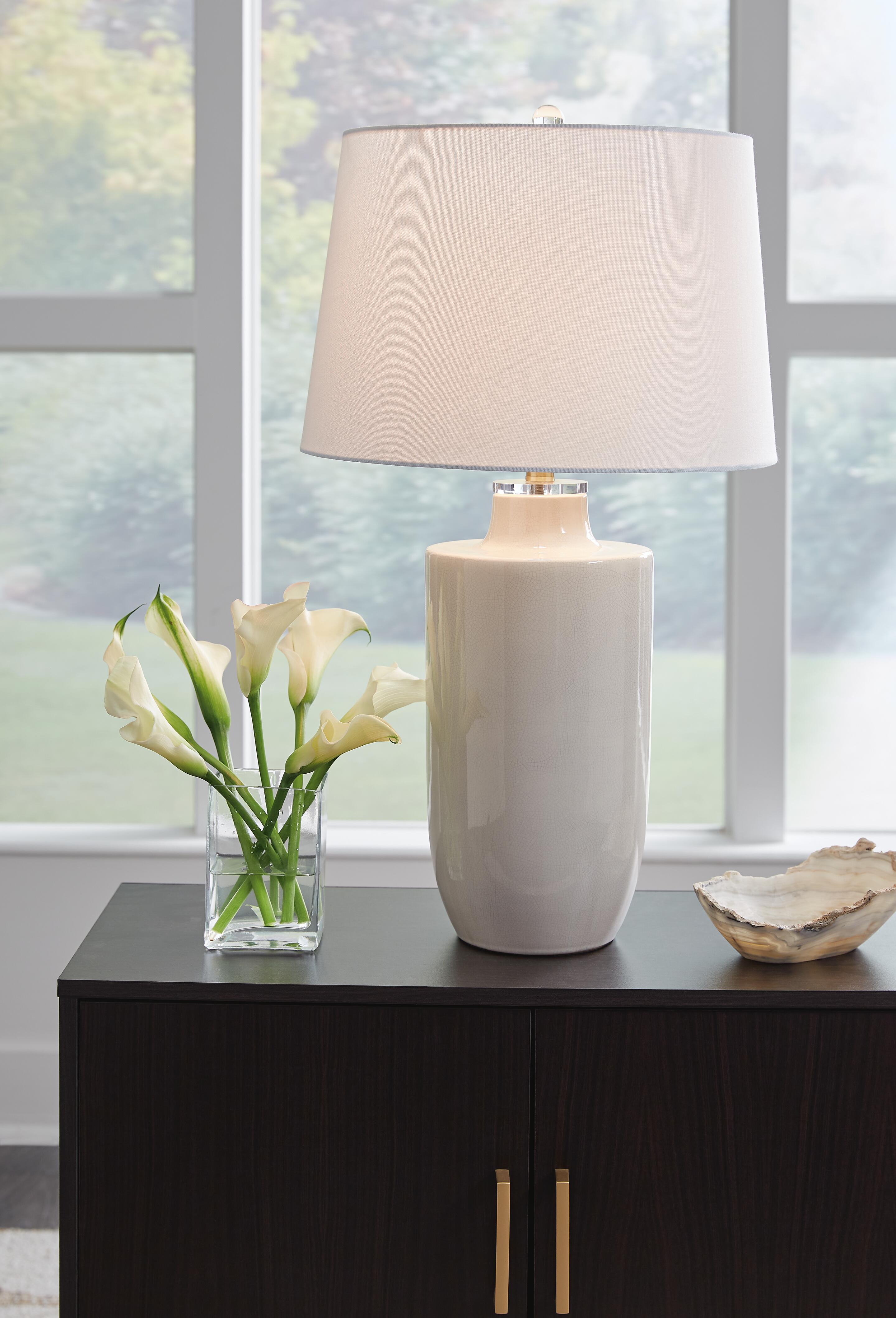 Dar Furniture - Ashley Furniture - Cylener Table Lamp (Set of 2) - Table Lamp (Set of 2) / Off White - L100794X2