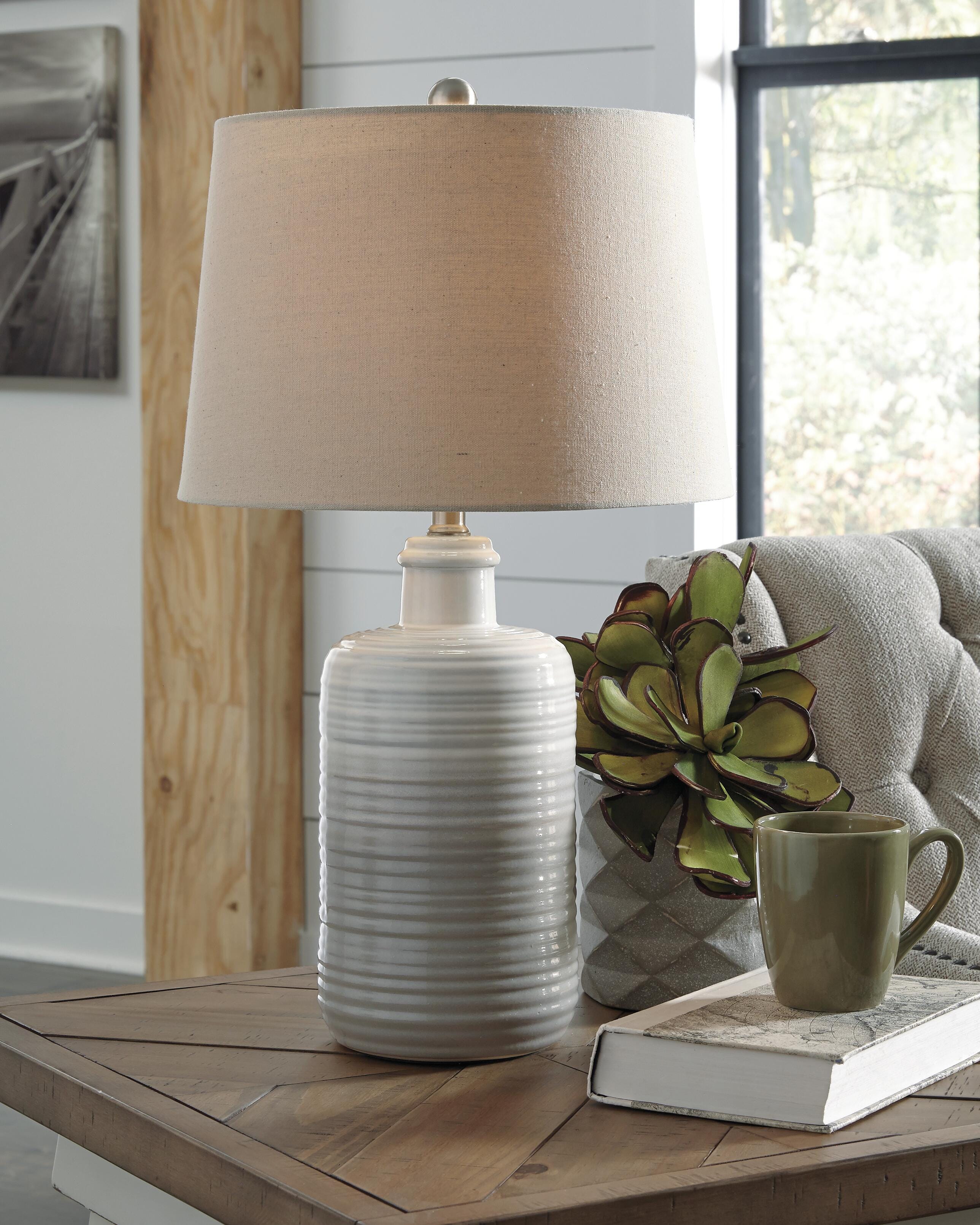 Dar Furniture - Ashley Furniture - Marnina Table Lamp (Set of 2) - Ceramic Table Lamp (Set of 2) / Taupe - L121854
