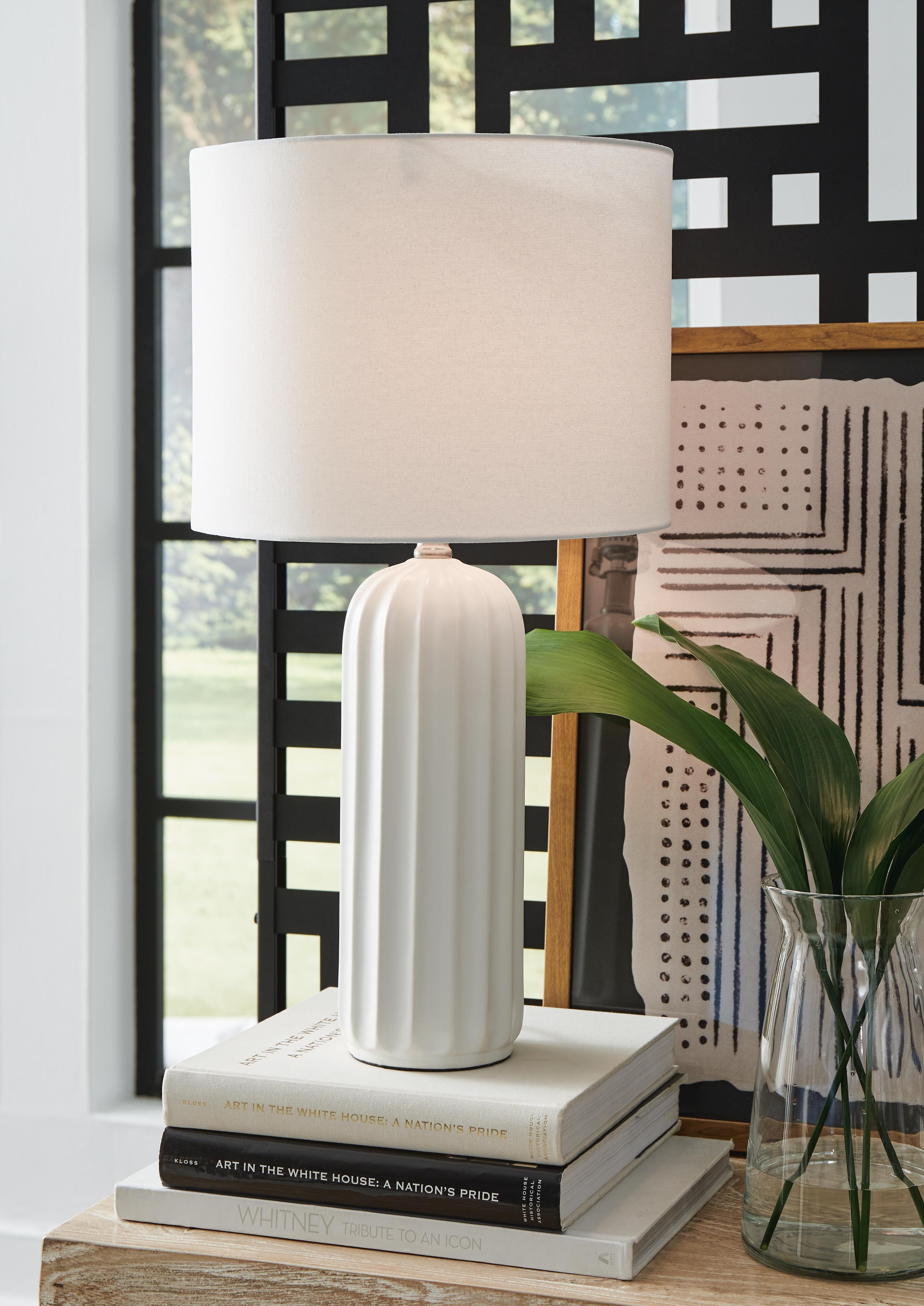 Dar Furniture - Ashley Furniture - Clarkland Table Lamp (Set of 2) - Ceramic Table Lamp (Set of 2) / White - L177974