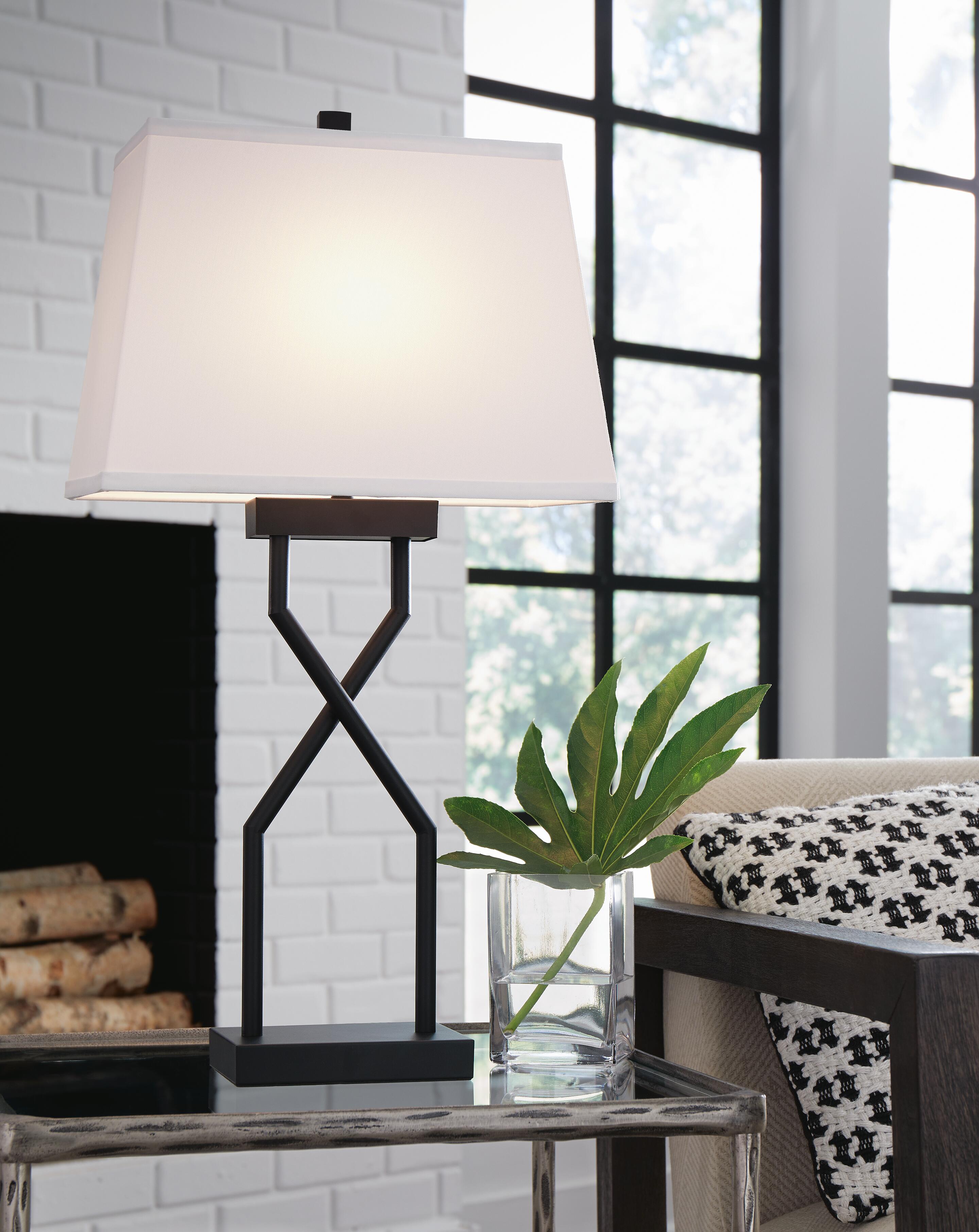 Dar Furniture - Ashley Furniture - Brookthrone Table Lamp (Set of 2) - Metal Table Lamp (Set of 2) / Black - L204514