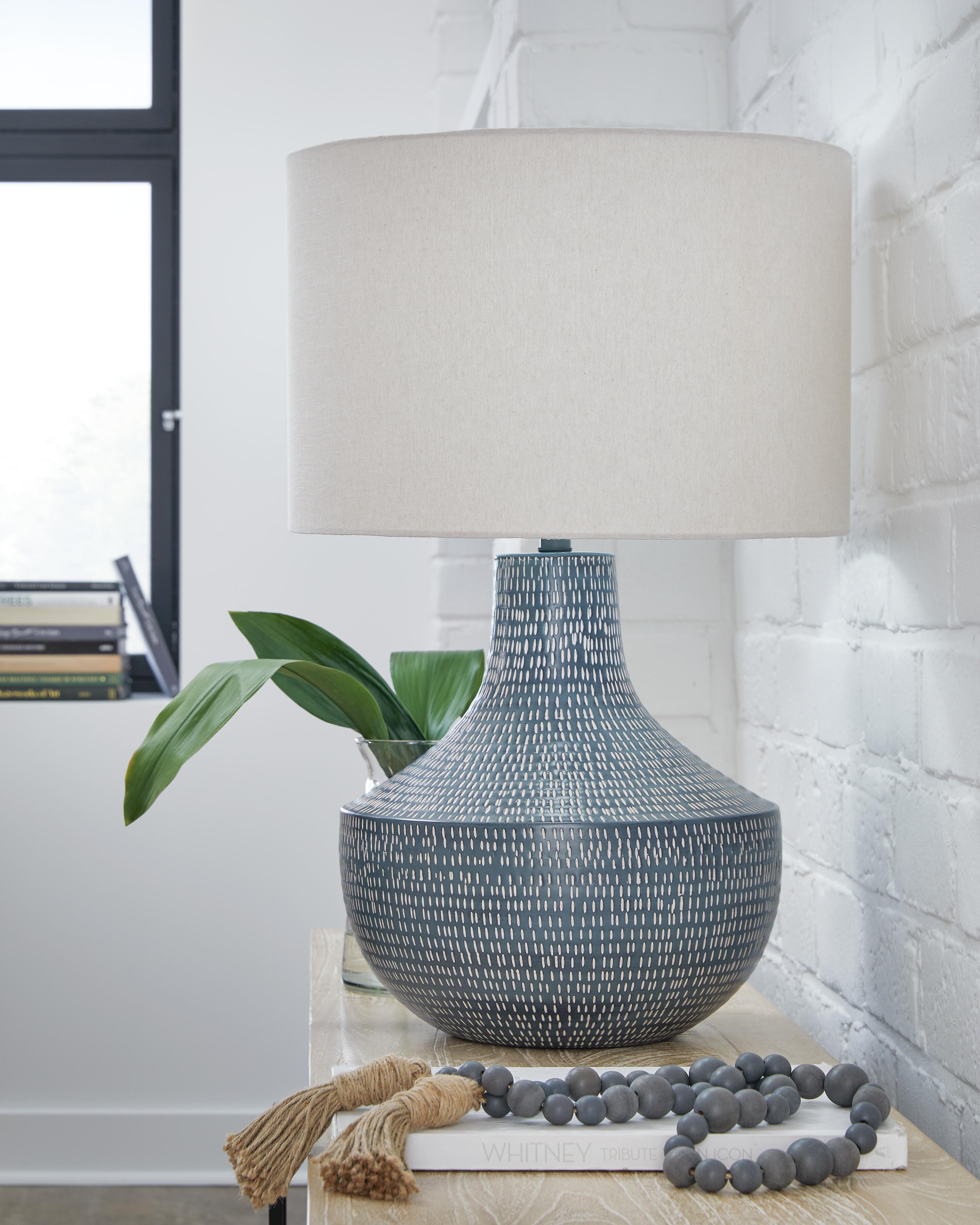Dar Furniture - Ashley Furniture - Schylarmont 2-Piece Lamp Set - 2-Piece Lamp Set / Antique Gray/White - L207474X2