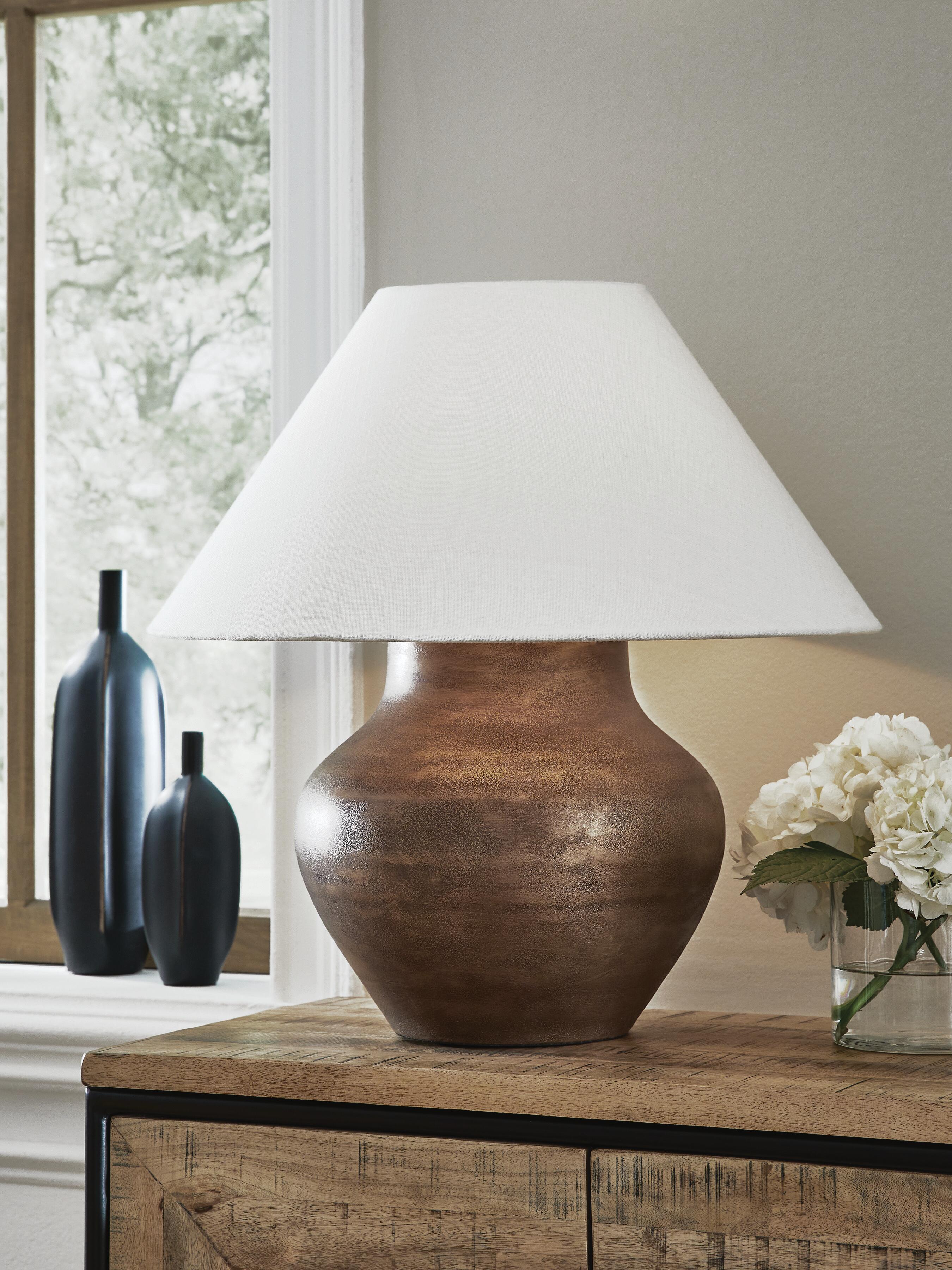 Dar Furniture - Ashley Furniture - Whitham Table Lamp - Metal Table Lamp (1/CN) / Antique Copper Finish - L207664