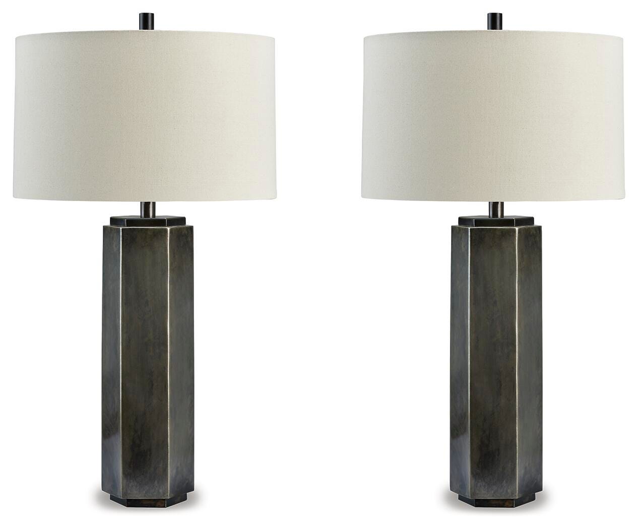 Dar Furniture - Ashley Furniture - Dirkton Table Lamp (Set of 2) - Table Lamp (Set of 2) / Antique Pewter - L208324X2