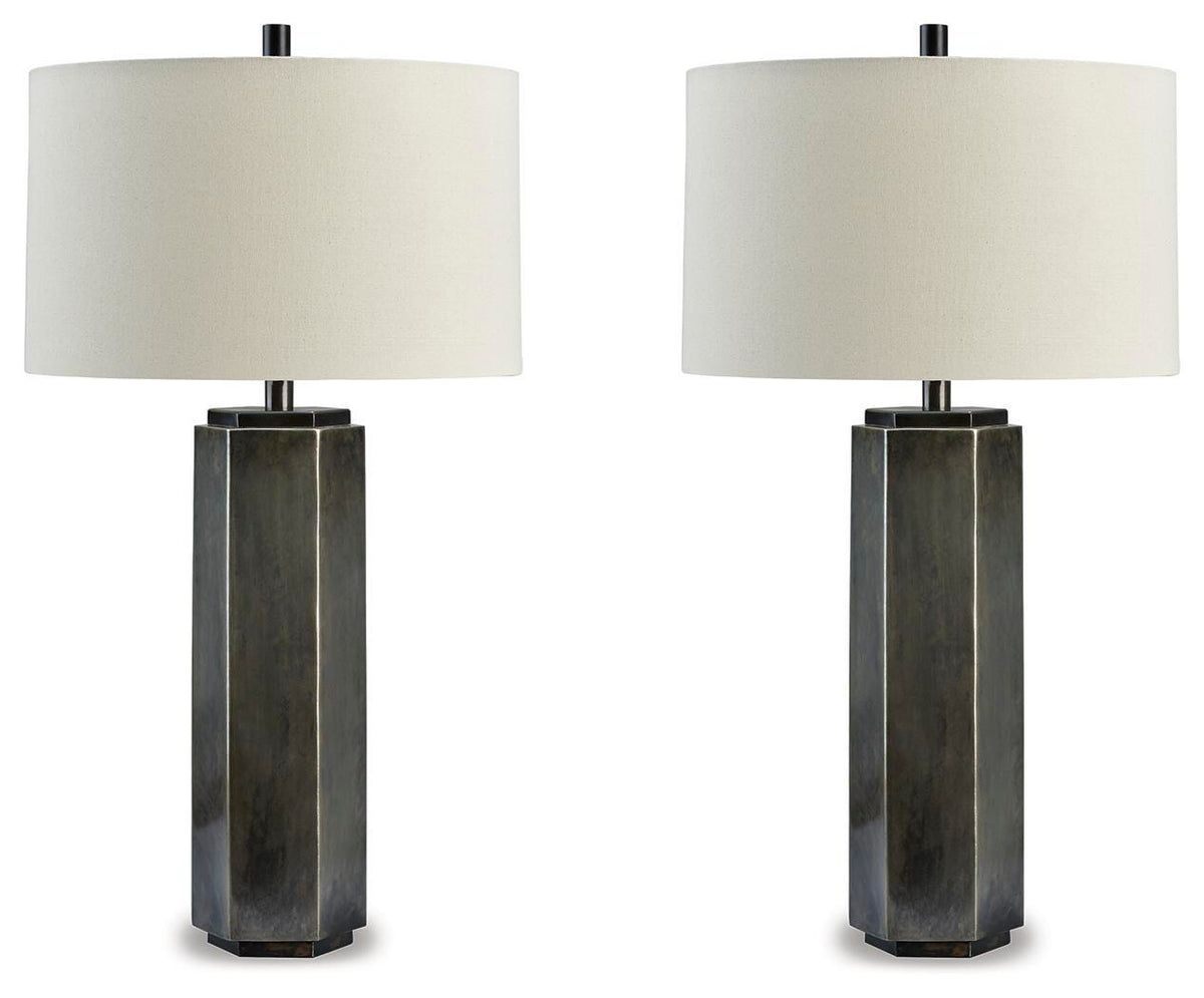 Dar Furniture - Ashley Furniture - Dirkton Table Lamp (Set of 2) - Table Lamp (Set of 2) / Antique Pewter - L208324X2