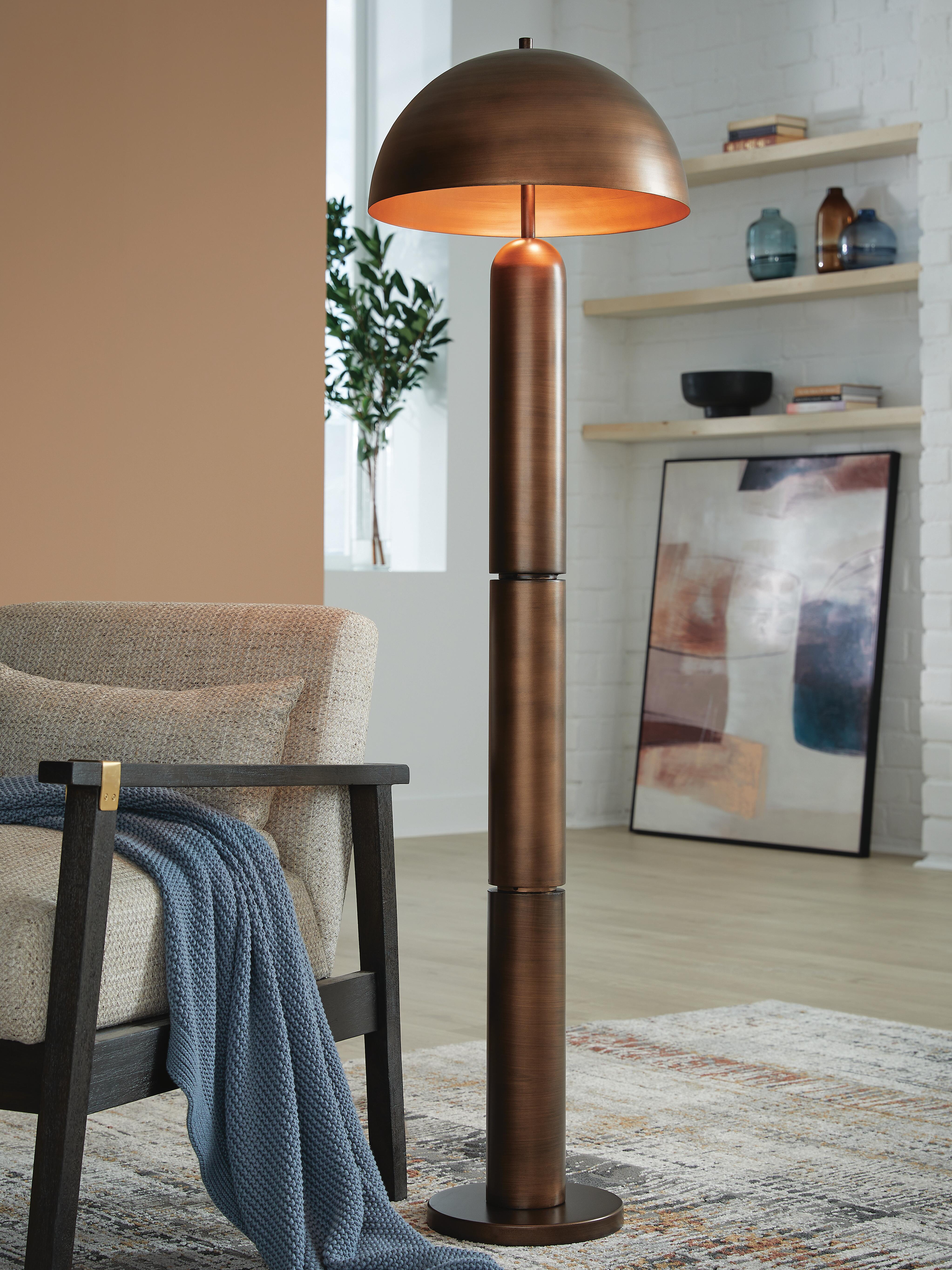 Dar Furniture - Ashley Furniture - Wendfield Floor Lamp - Metal Floor Lamp (1/CN) / Antique Copper Finish - L208431