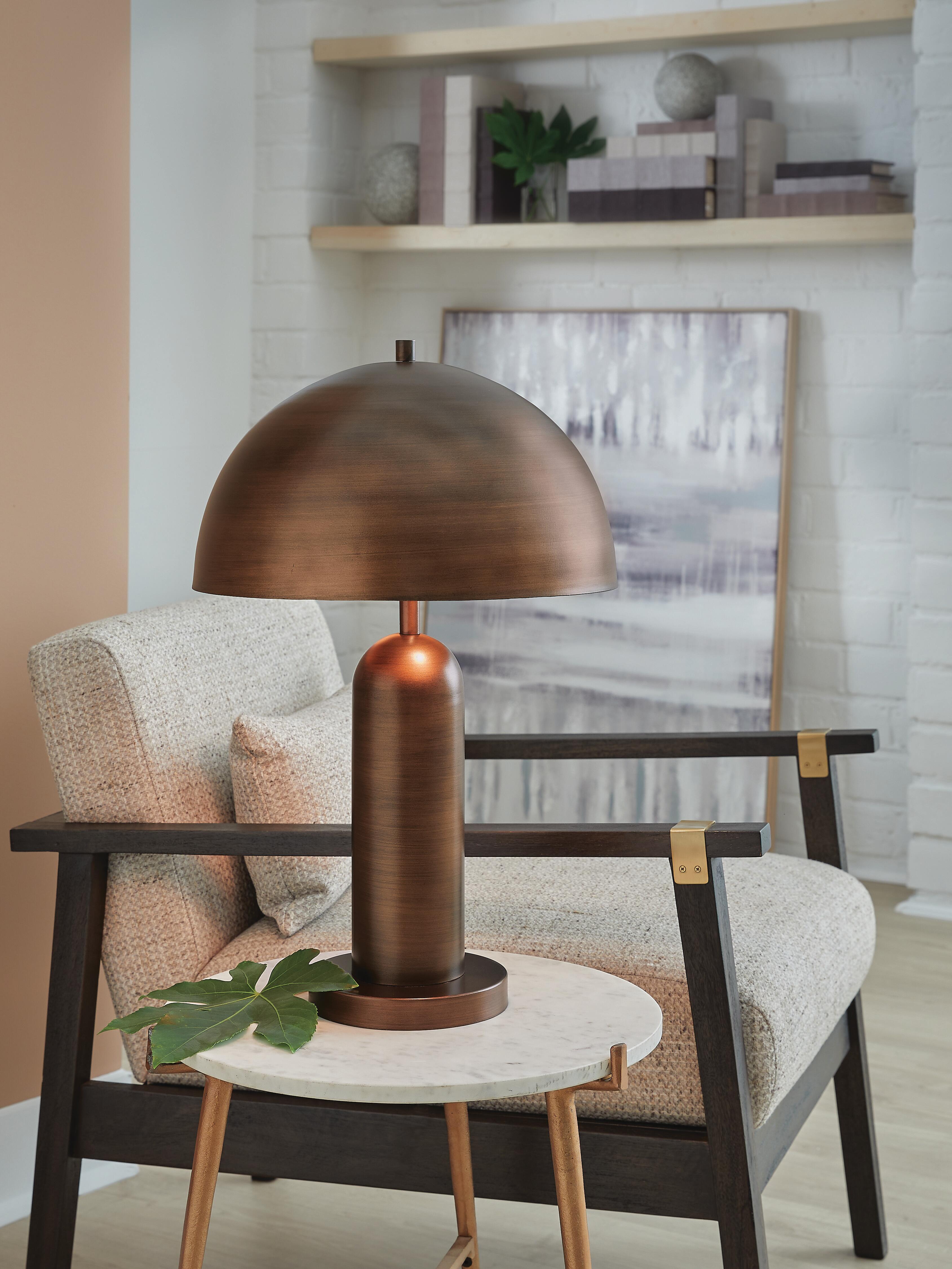 Dar Furniture - Ashley Furniture - Wendfield Table Lamp - Metal Table Lamp (1/CN) / Antique Copper Finish - L208434