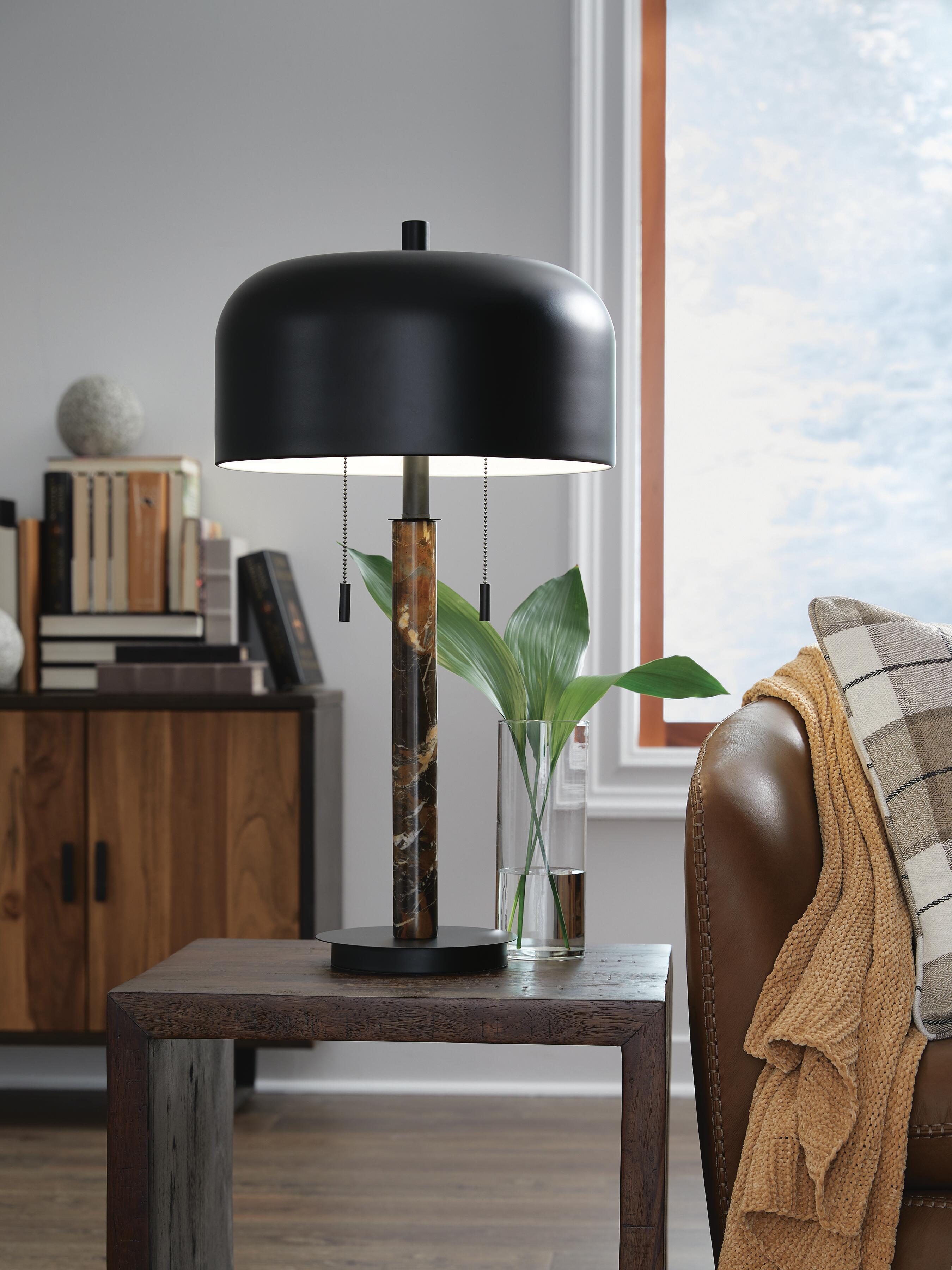 Dar Furniture - Ashley Furniture - Alanbert Table Lamp - Metal Table Lamp (1/CN) / Brown/Black - L208454
