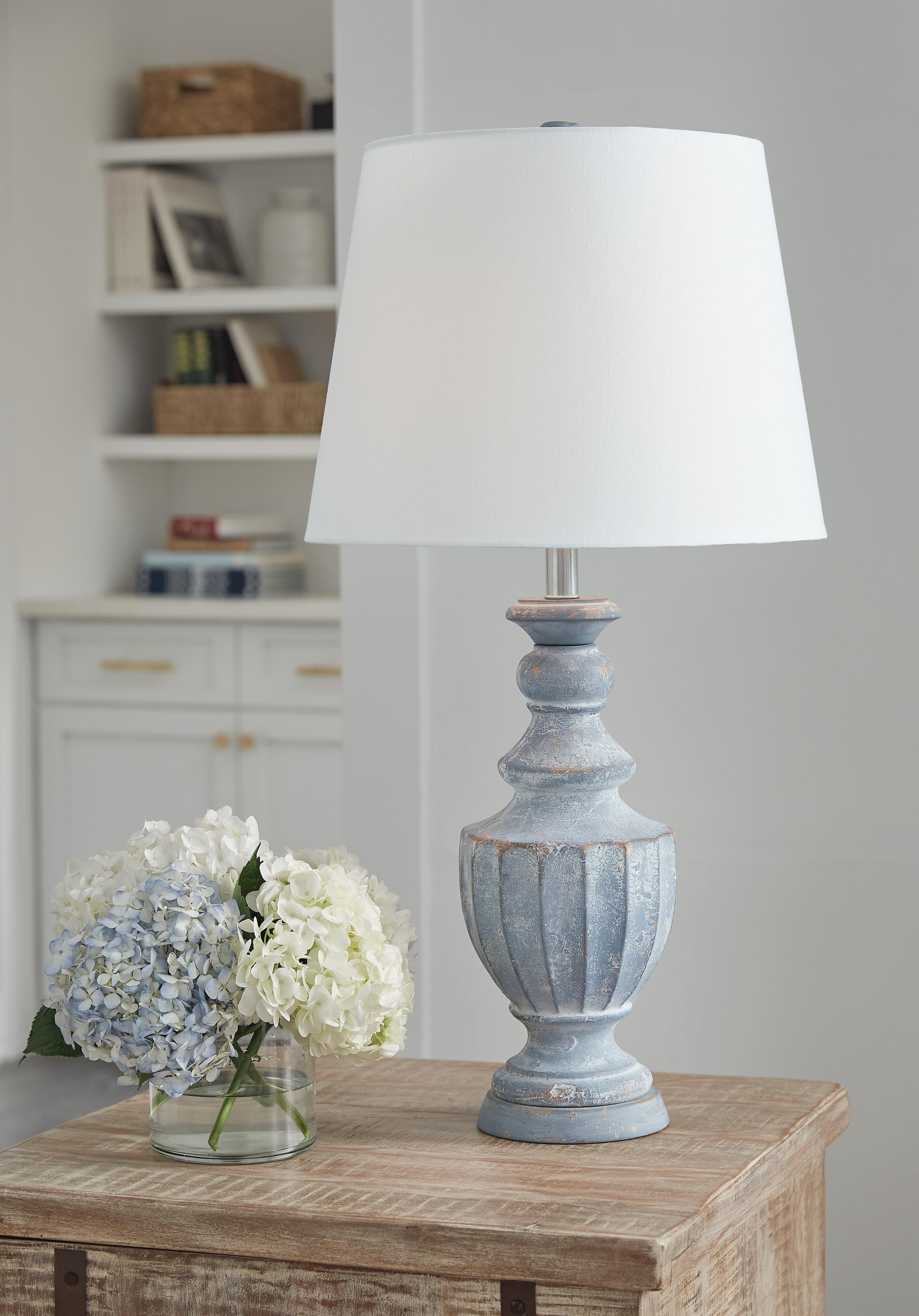 Dar Furniture - Ashley Furniture - Cylerick Table Lamp (Set of 2) - Table Lamp (Set of 2) / Antique Blue - L235714X2