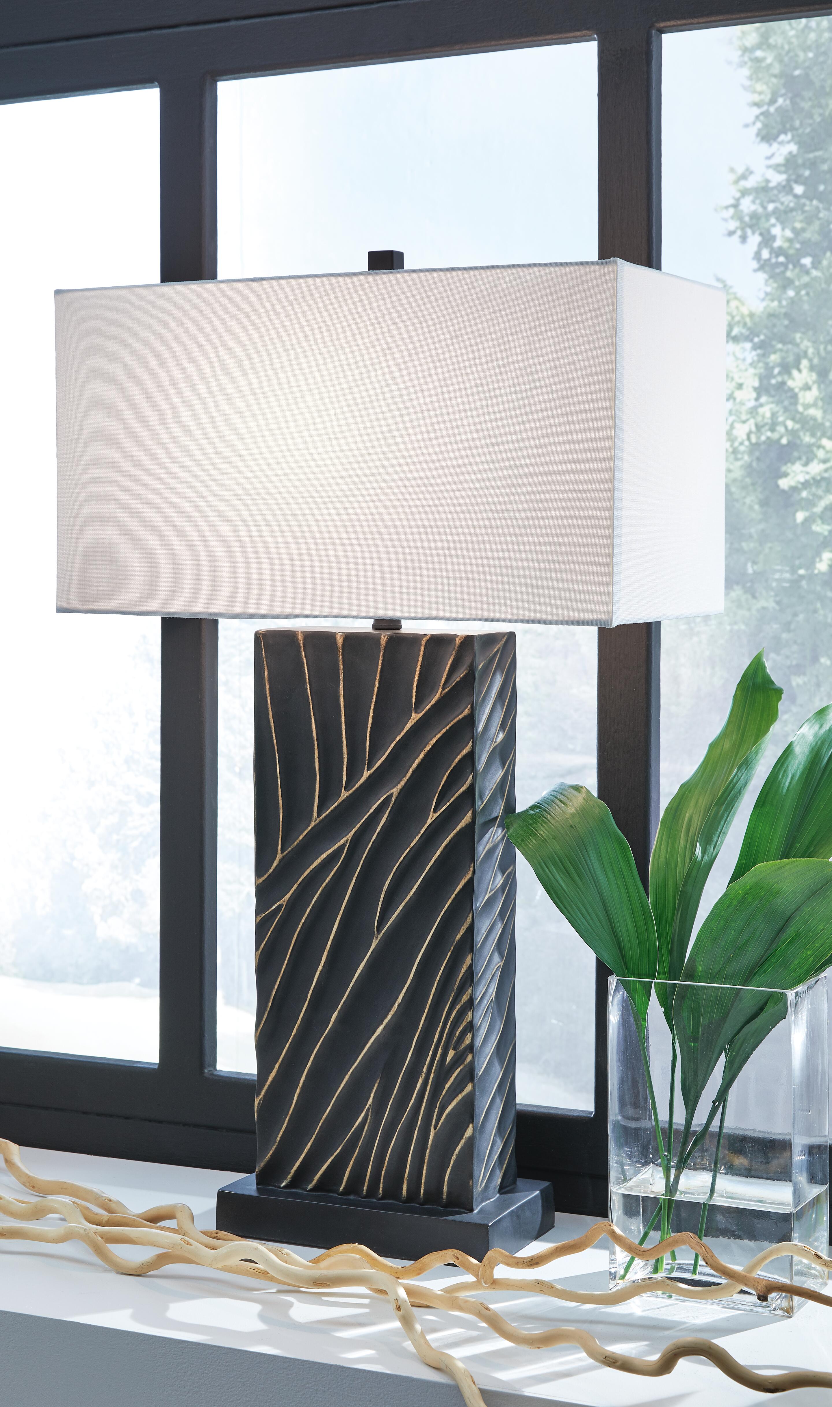 Dar Furniture - Ashley Furniture - Bartlen 2-Piece Lamp Set - 2-Piece Lamp Set / Black/Gold Finish - L235774X2