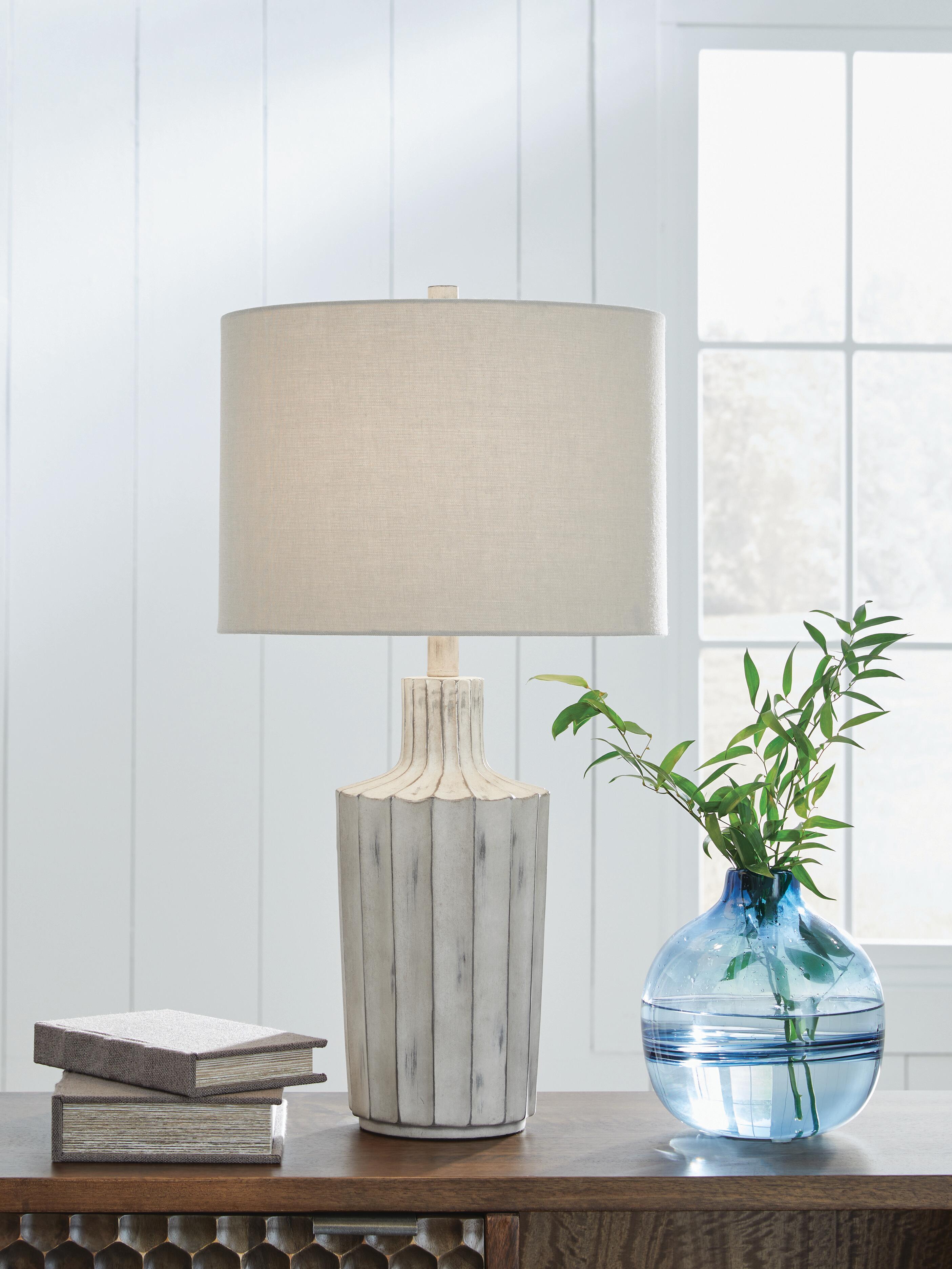 Dar Furniture - Ashley Furniture - Imre Table Lamp - Poly Table Lamp (1/CN) / Distressed Brown - L235884
