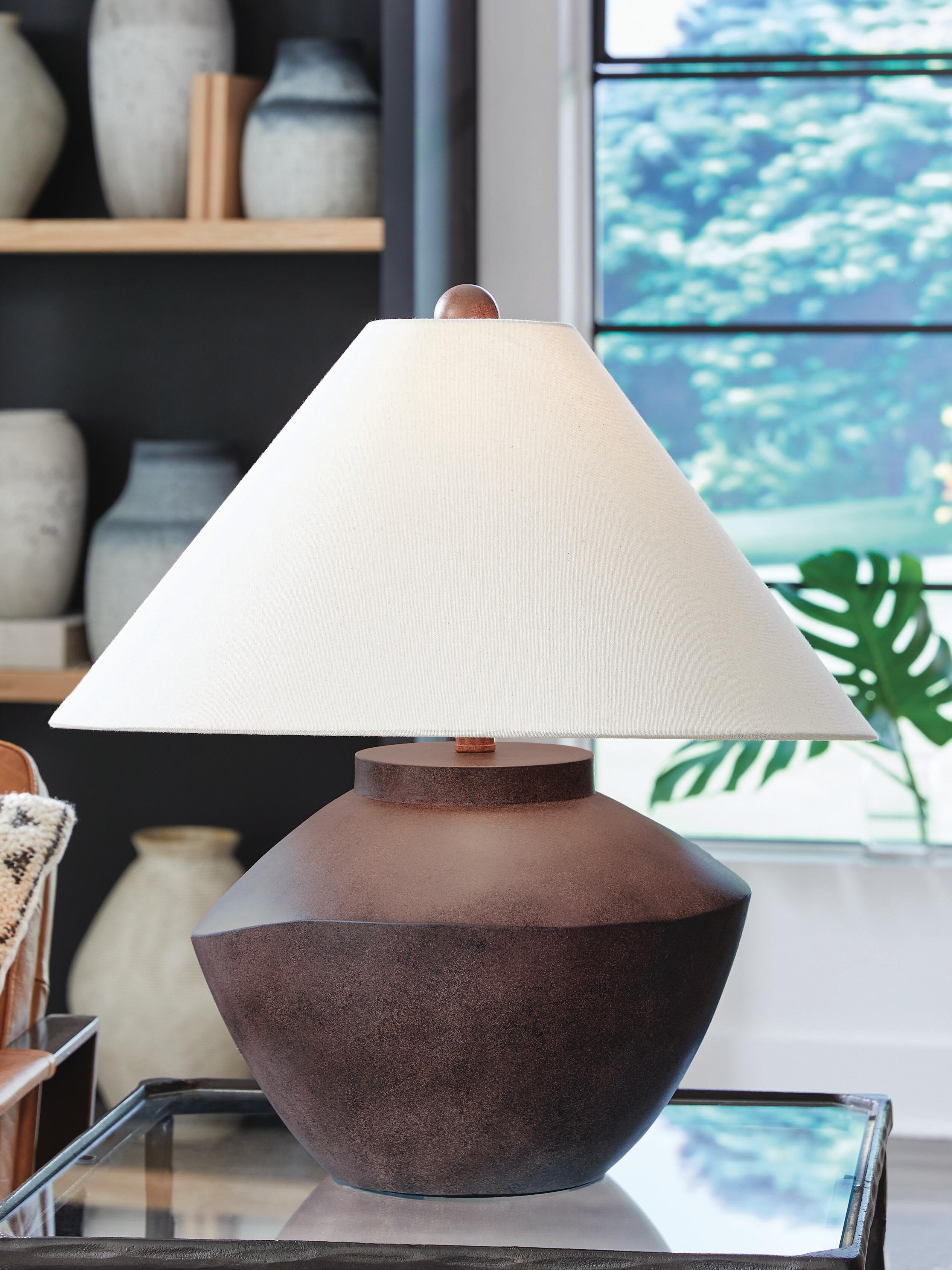 Dar Furniture - Ashley Furniture - Honsworth Table Lamp - Poly Table Lamp (1/CN) / Antique Brown - L235994