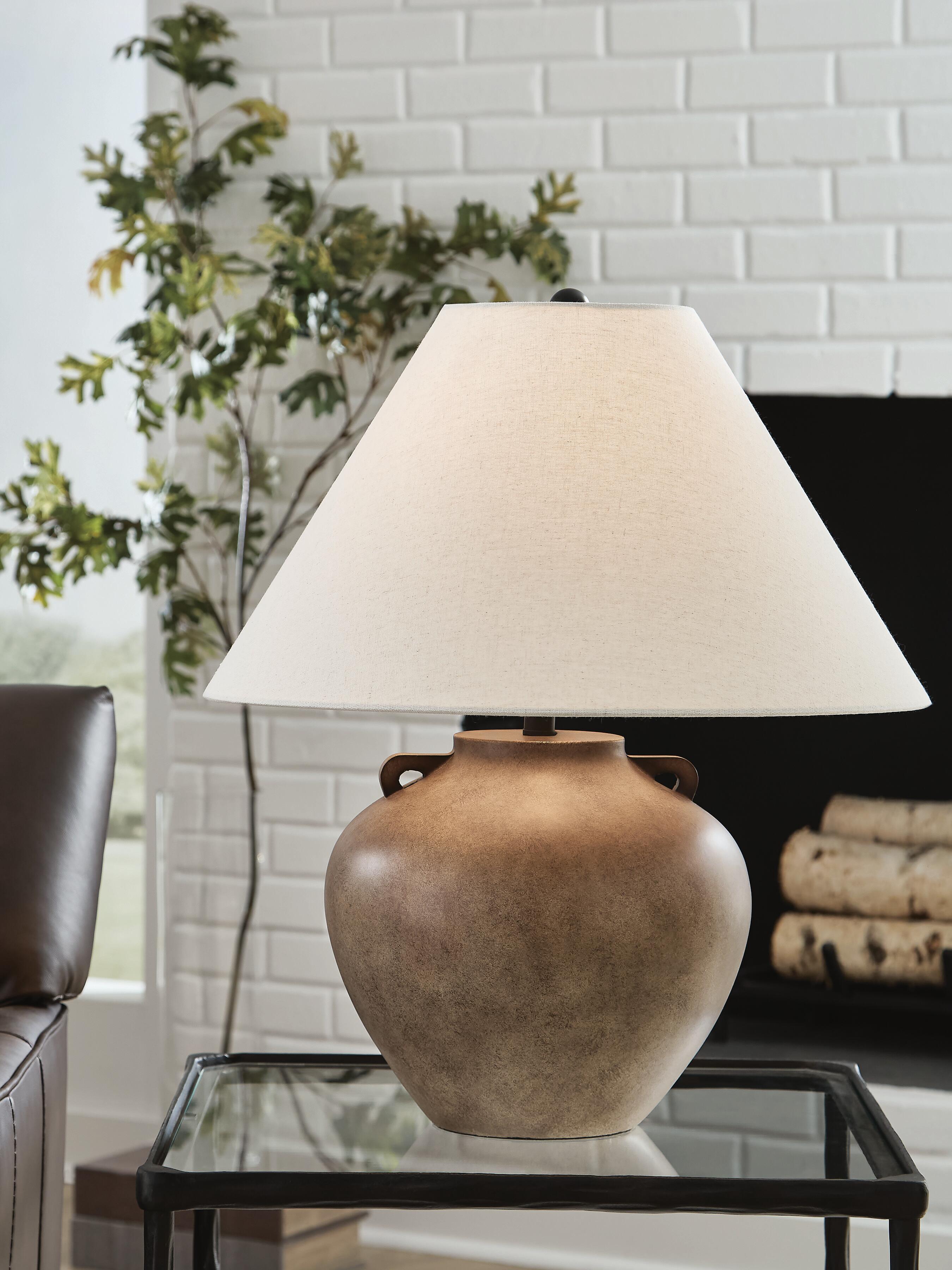 Dar Furniture - Ashley Furniture - Ferrilby Table Lamp - Poly Table Lamp (1/CN) / Antique Beige - L236064