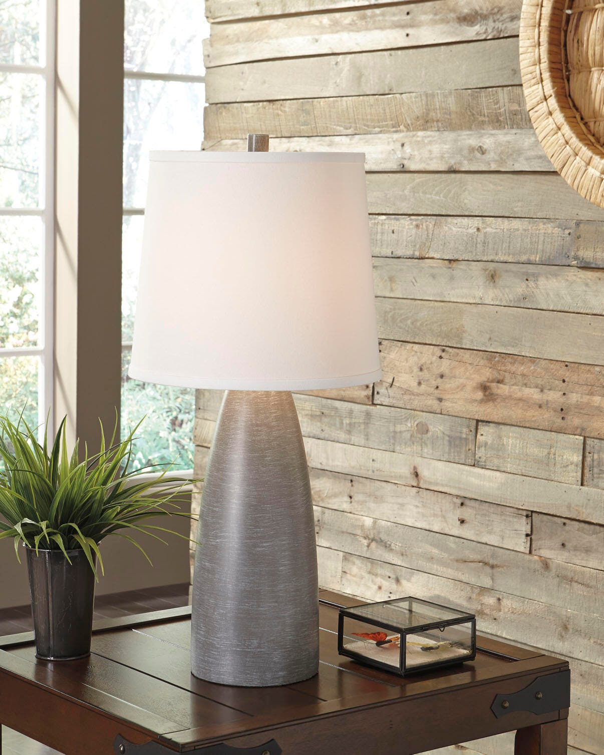 Dar Furniture - Ashley Furniture - Shavontae Table Lamp (Set of 2) - Poly Table Lamp (Set of 2) / Gray - L243004