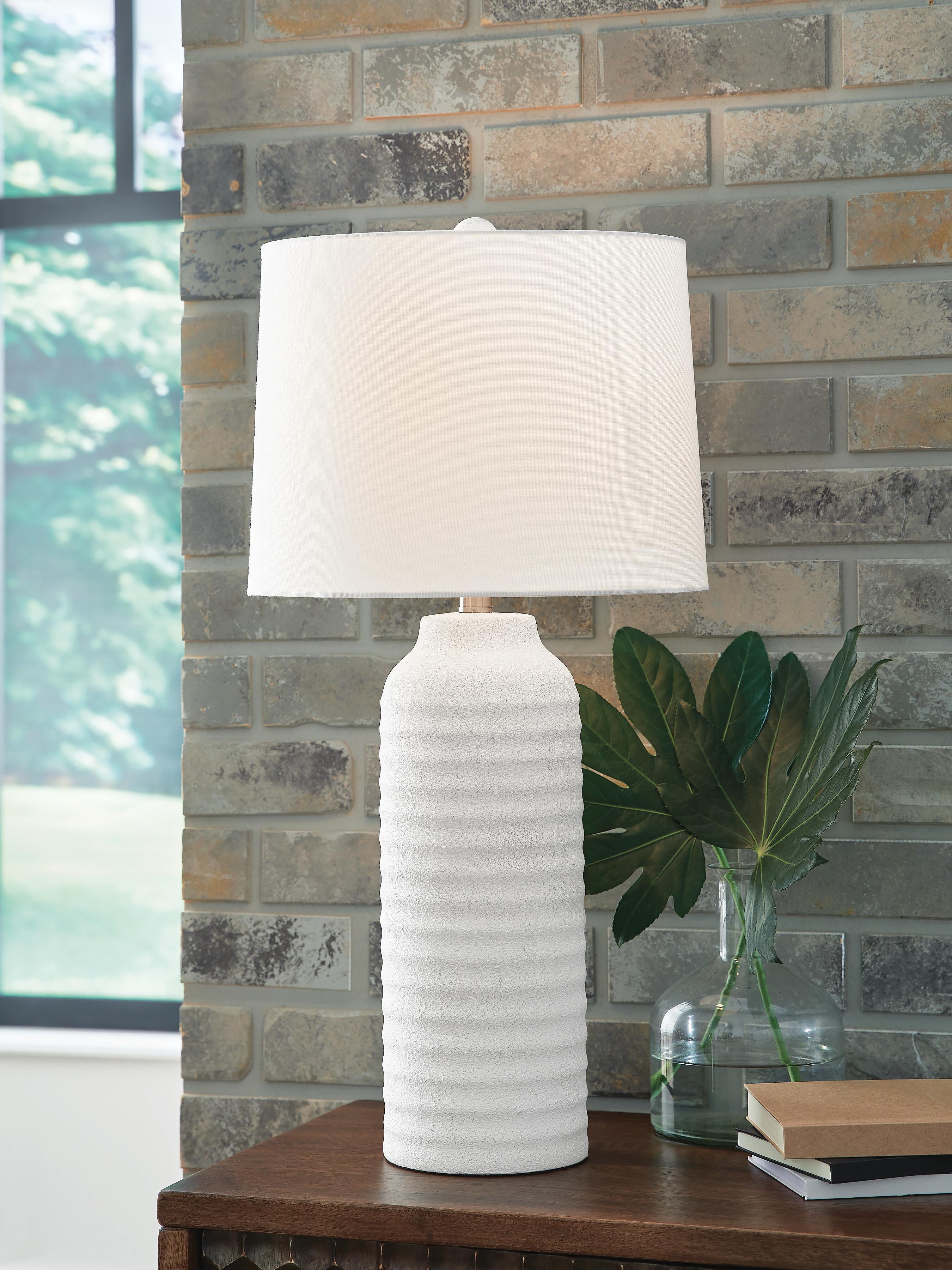 Dar Furniture - Ashley Furniture - Vauville Table Lamp (Set of 2) - Poly Table Lamp (Set of 2) / White - L243674