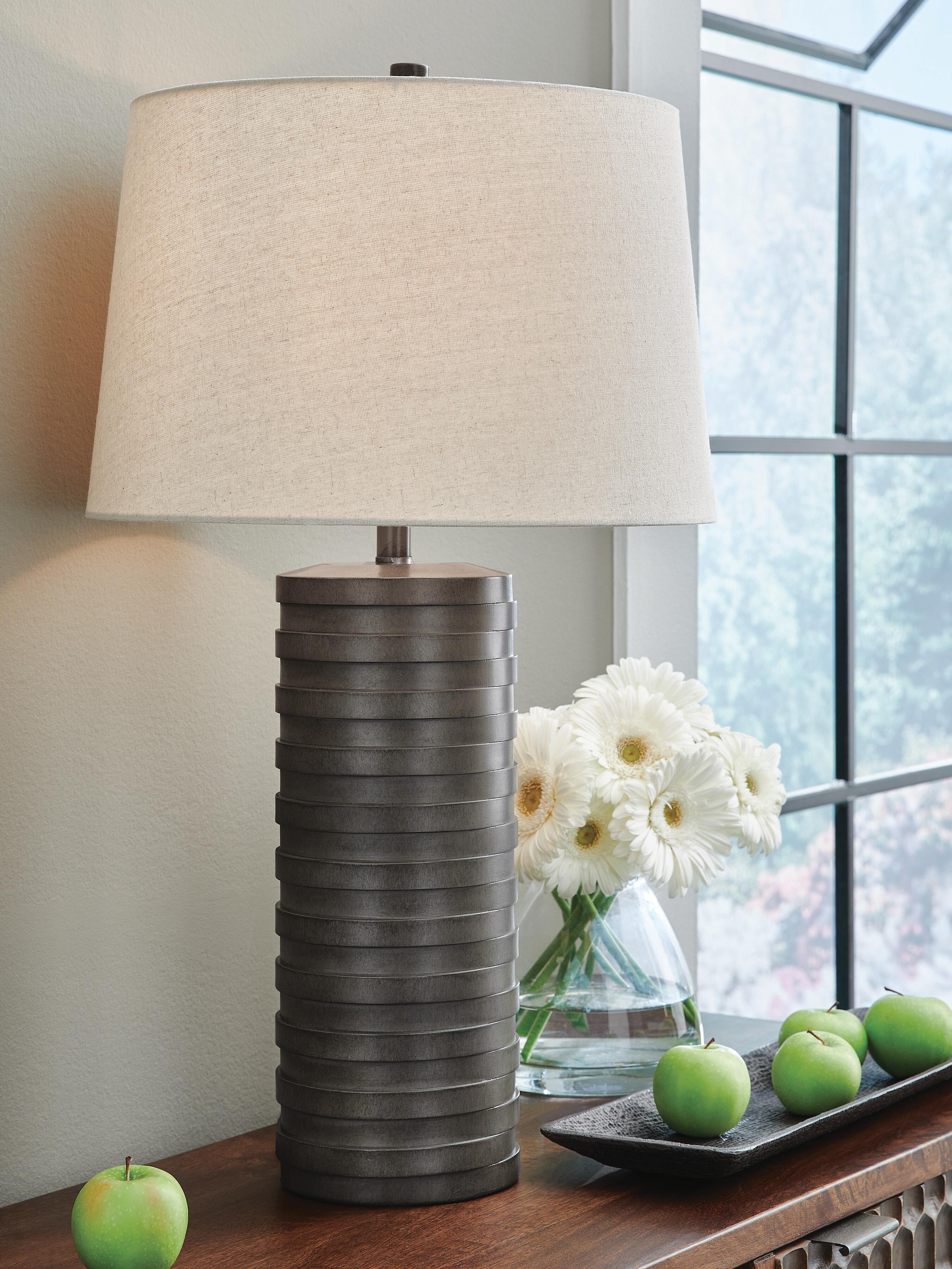 Dar Furniture - Ashley Furniture - Neilett Table Lamp (Set of 2) - Poly Table Lamp (Set of 2) / Antique Brown - L243704