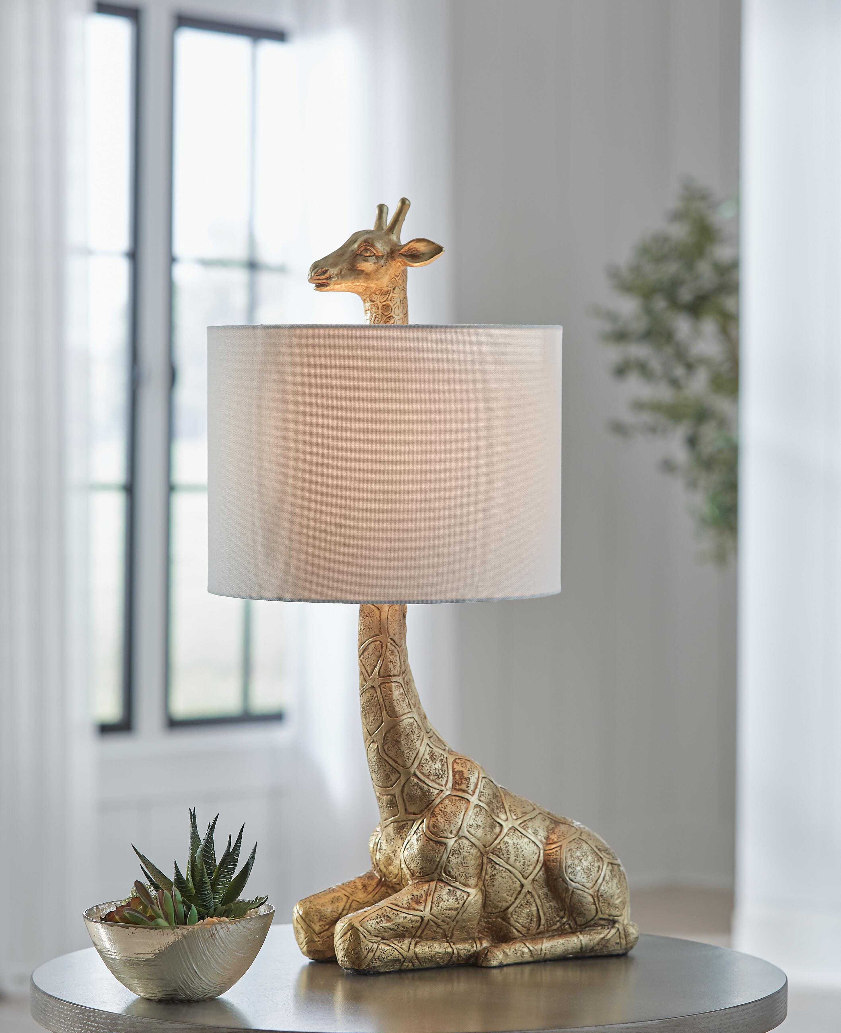 Dar Furniture - Ashley Furniture - Ferrison Table Lamp - Poly Table Lamp (1/CN) / Gold Finish - L317004