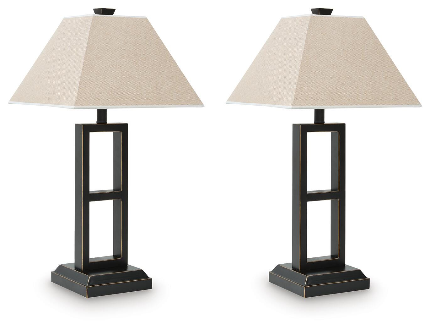 Dar Furniture - Ashley Furniture - Deidra Table Lamp (Set of 2) - Metal Table Lamp (Set of 2) / Black - L318924