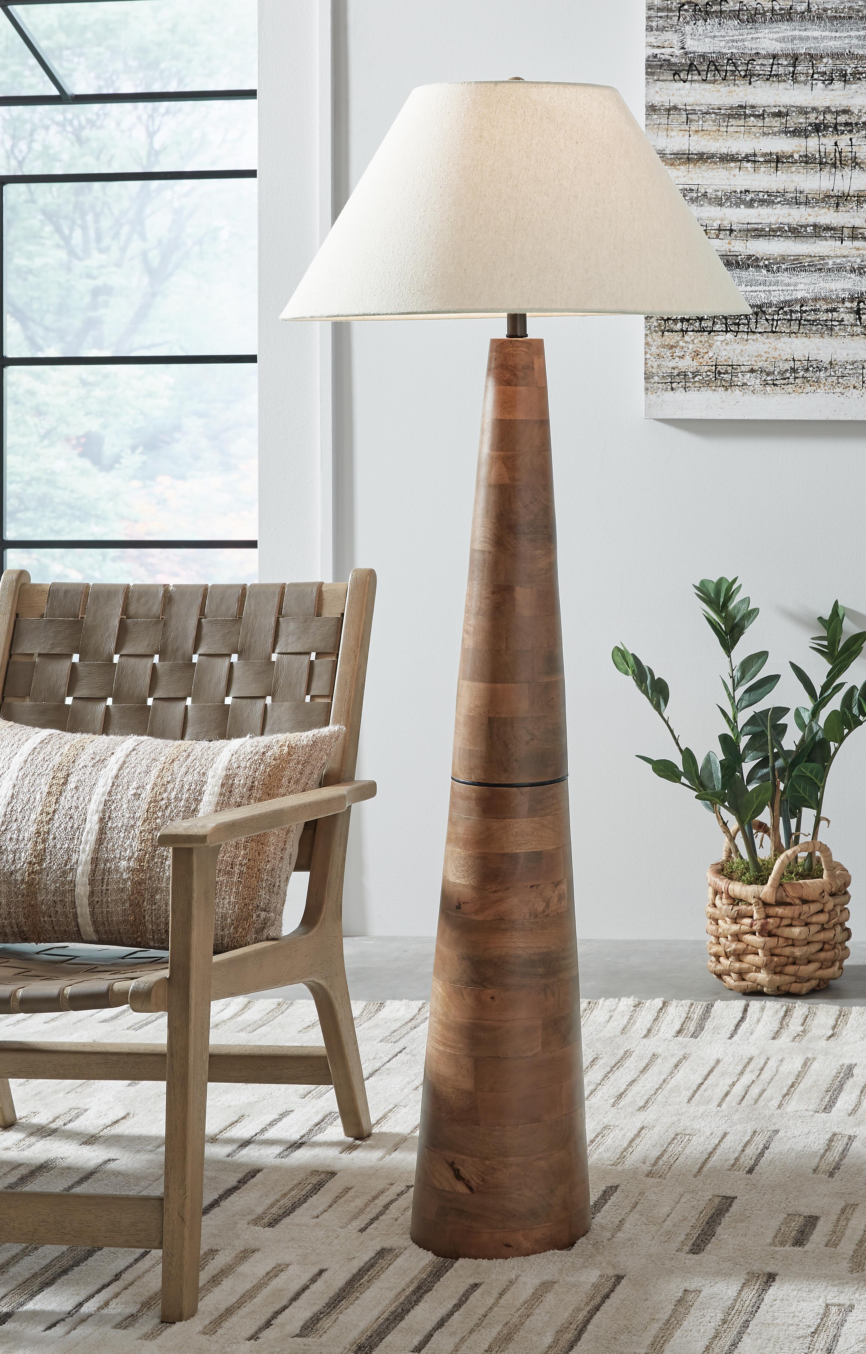 Dar Furniture - Ashley Furniture - Danset Floor Lamp - Wood Floor Lamp (1/CN) / Brown - L329101