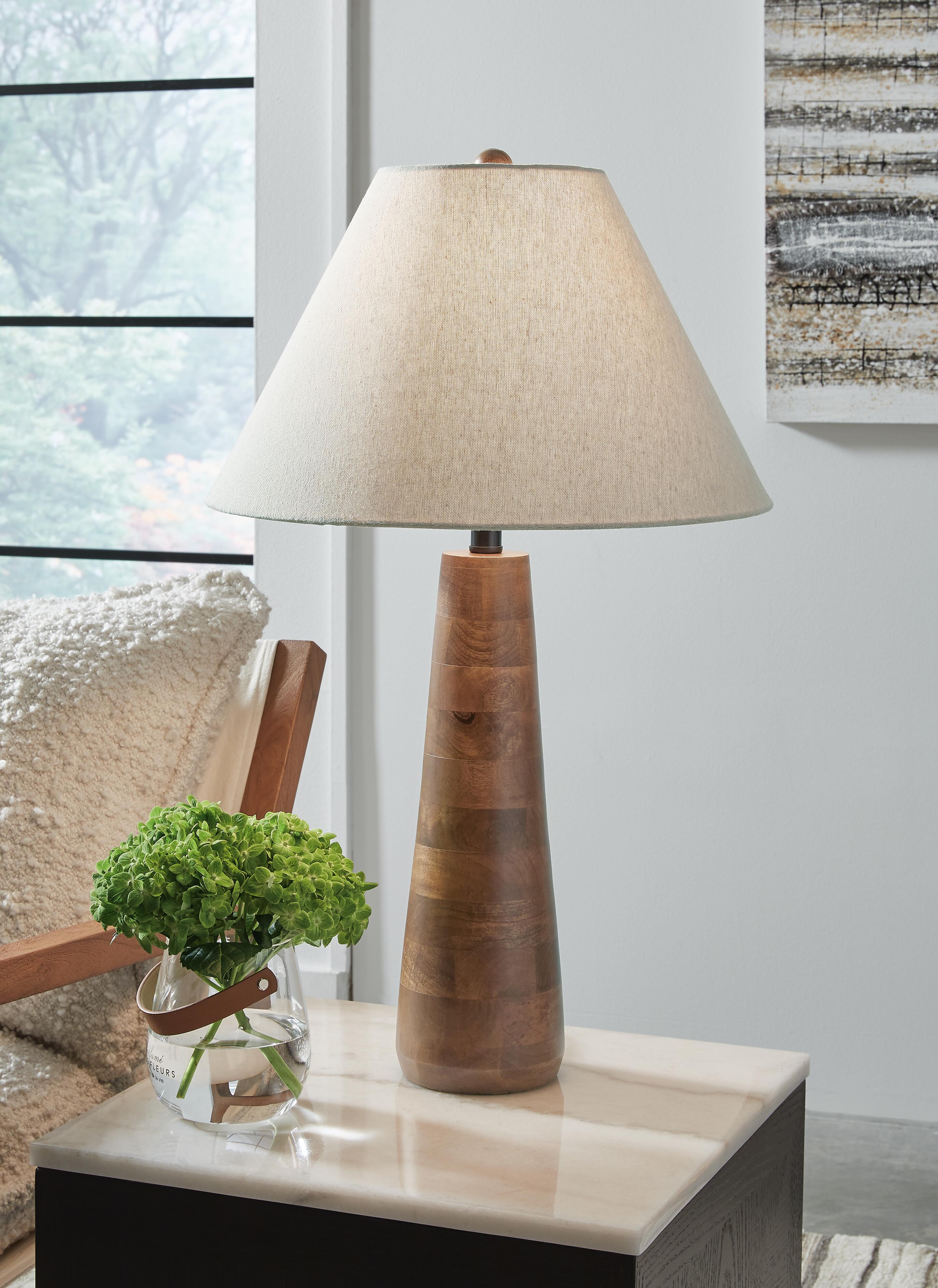 Dar Furniture - Ashley Furniture - Danset Table Lamp (Set of 2) - Table Lamp (Set of 2) / Brown - L329104X2