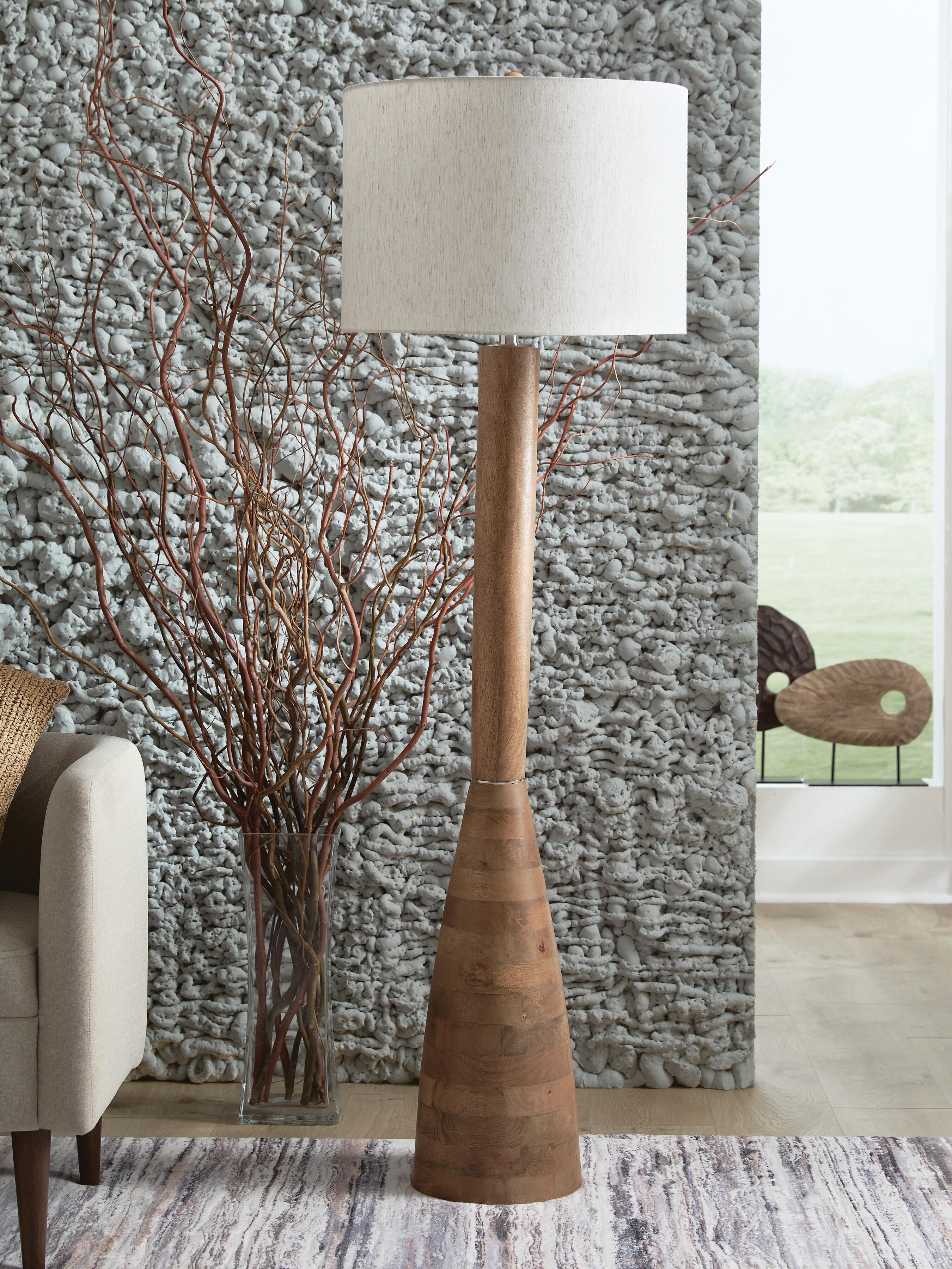 Dar Furniture - Ashley Furniture - Ailsa Floor Lamp - Wood Floor Lamp (1/CN) / Natural Brown - L329111