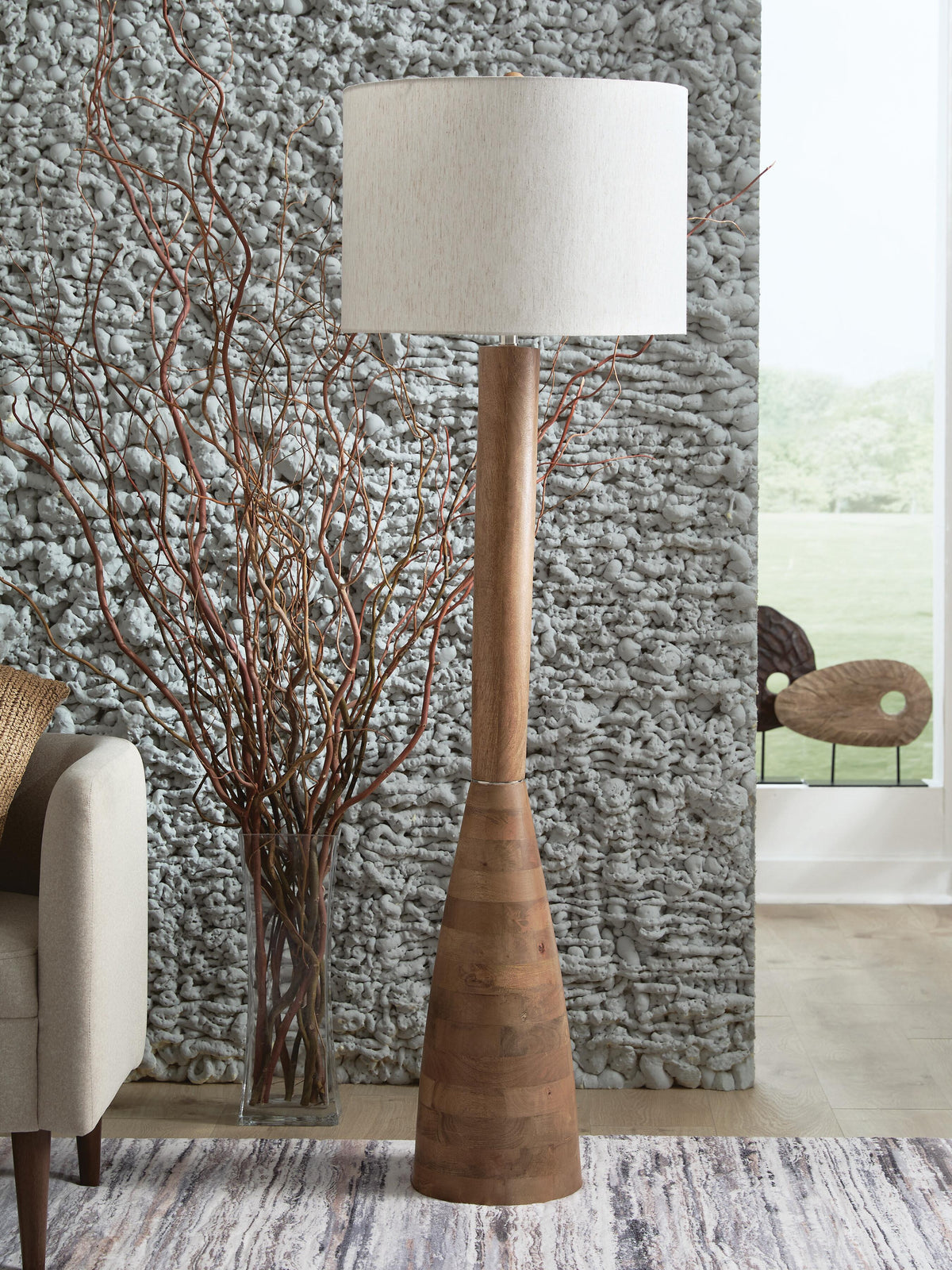 Dar Furniture - Ashley Furniture - Ailsa Floor Lamp - Wood Floor Lamp (1/CN) / Natural Brown - L329111
