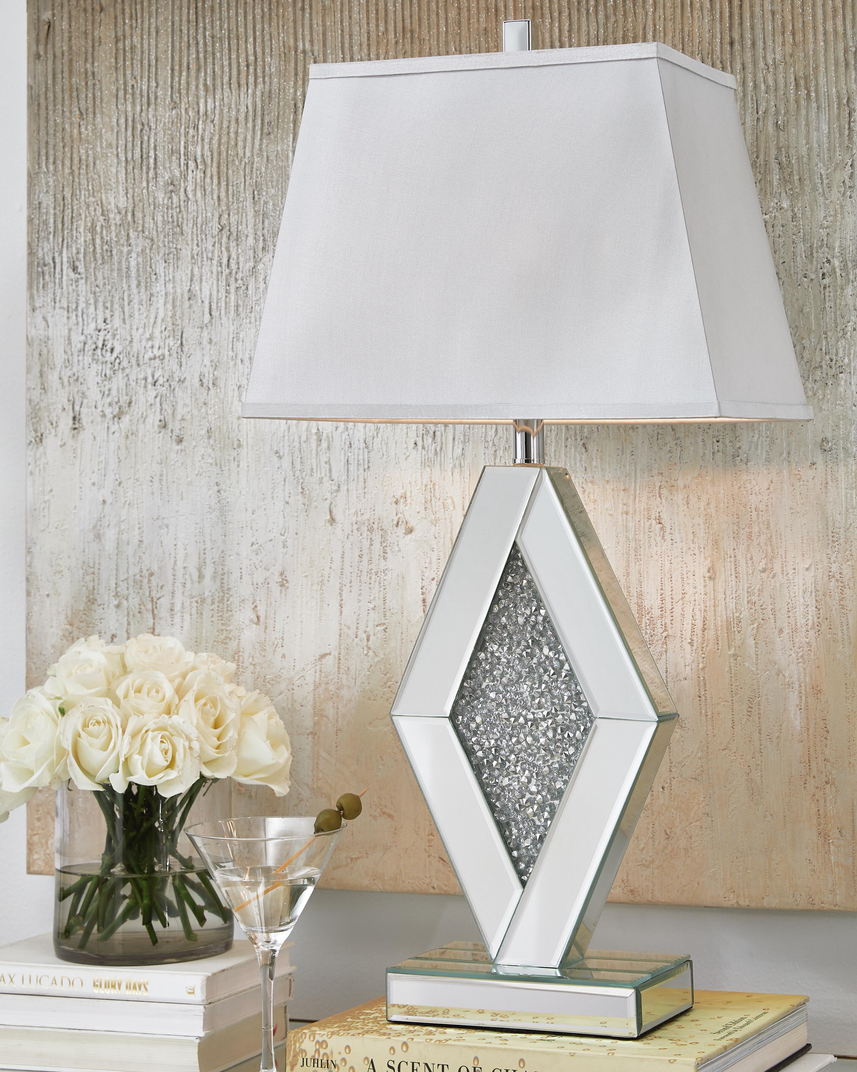 Dar Furniture - Ashley Furniture - Prunella Table Lamp - Mirror Table Lamp (1/CN) / Silver Finish - L429034