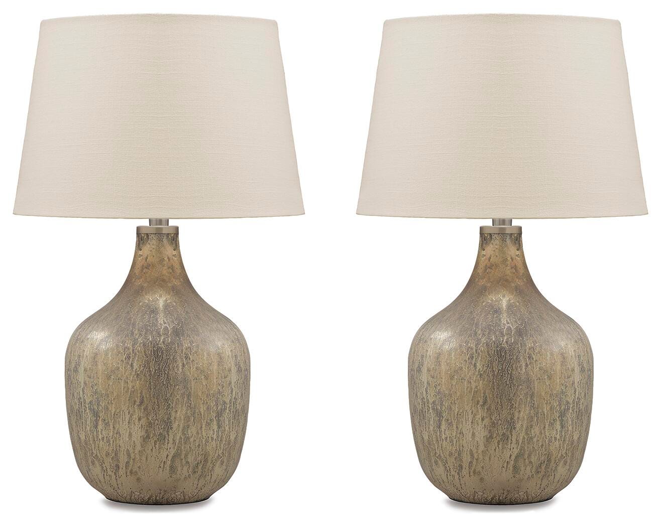 Dar Furniture - Ashley Furniture - Mari Table Lamp (Set of 2) - Table Lamp (Set of 2) / Gray/Gold Finish - L430664X2
