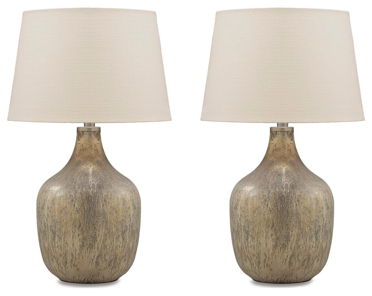 Dar Furniture - Ashley Furniture - Mari Table Lamp (Set of 2) - Table Lamp (Set of 2) / Gray/Gold Finish - L430664X2