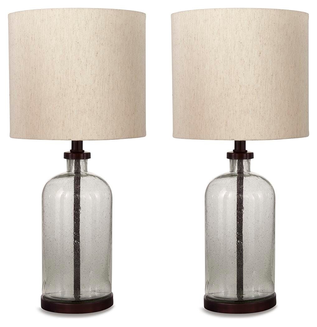 Dar Furniture - Ashley Furniture - Bandile Table Lamp (Set of 2) - Table Lamp (Set of 2) / Clear/Bronze Finish - L430674X2