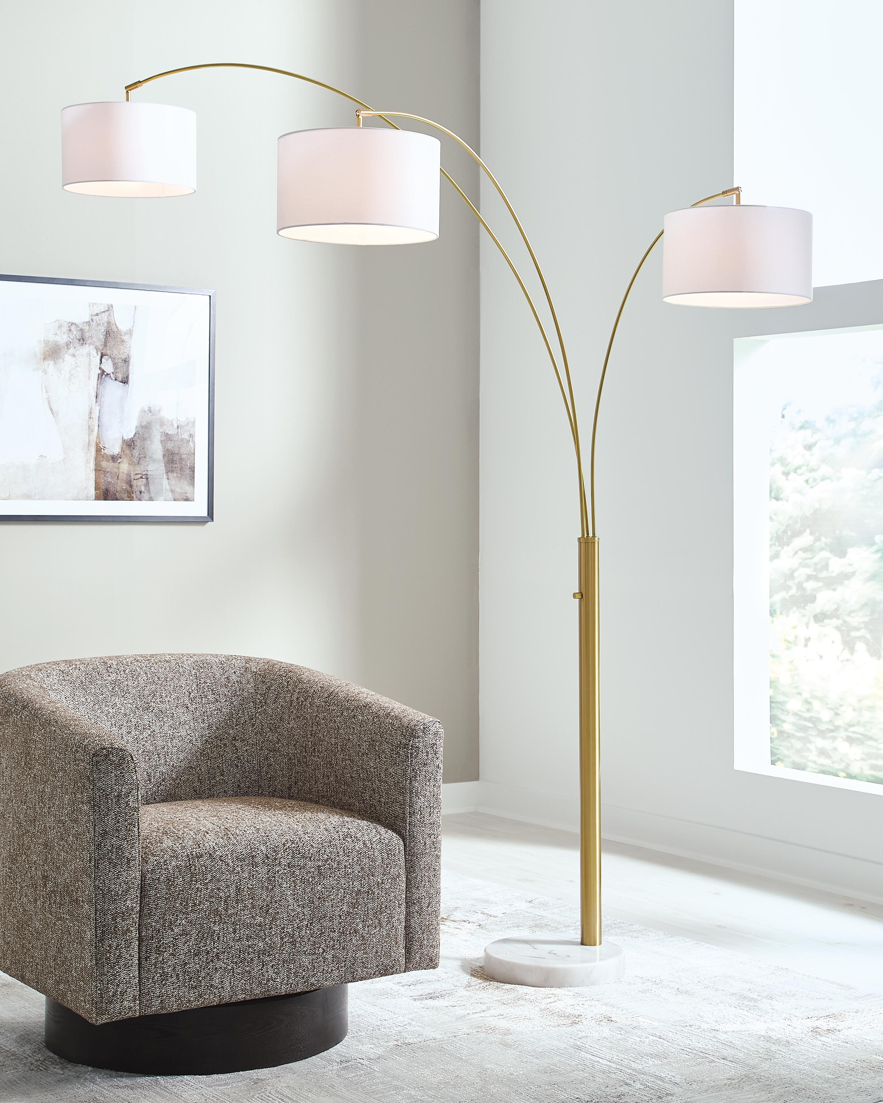 Dar Furniture - Ashley Furniture - Valo Arc Lamp - Metal Arc Lamp (1/CN) / Gold Finish - L725169