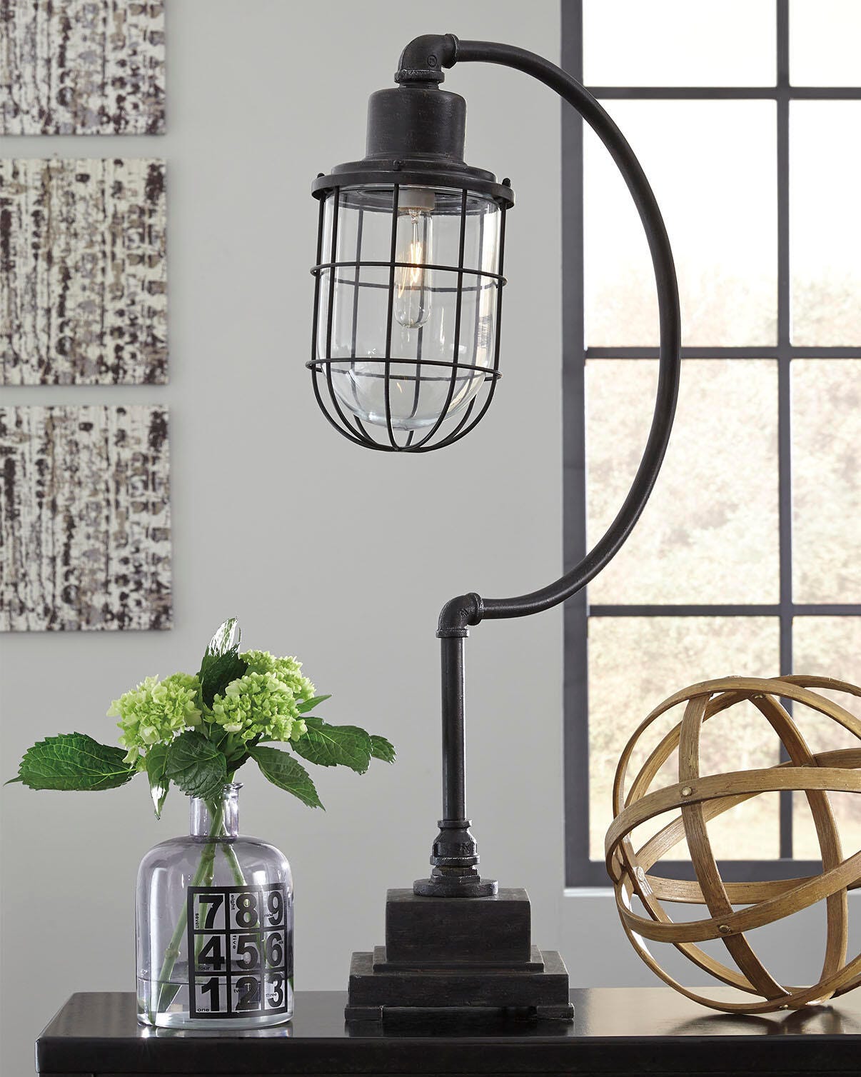 Dar Furniture - Ashley Furniture - Jae Desk Lamp - Metal Desk Lamp (1/CN) / Antique Black - L734232