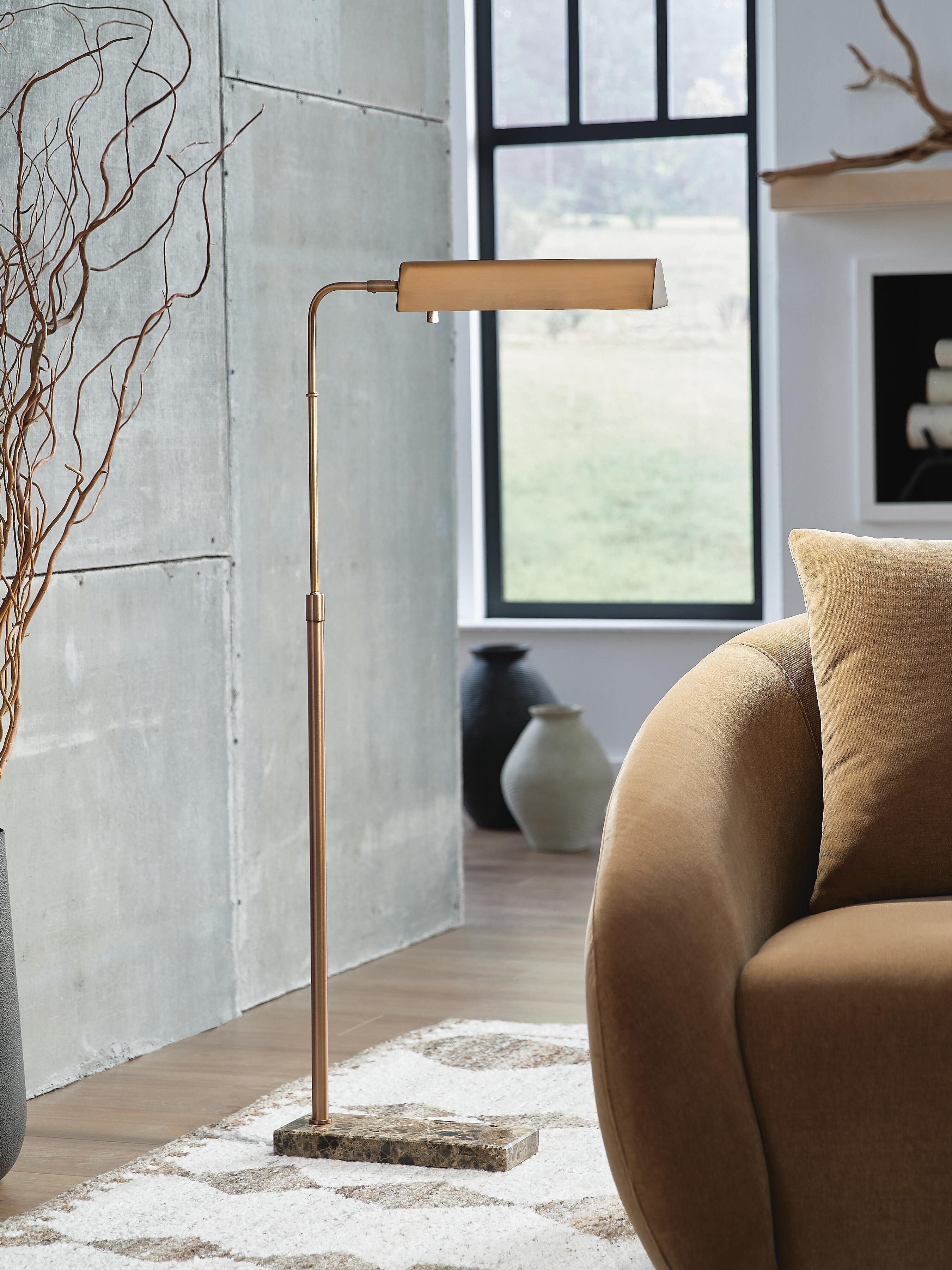 Dar Furniture - Ashley Furniture - Yafe Floor Lamp - Metal Floor Lamp (1/CN) / Bronze Finish - L734411