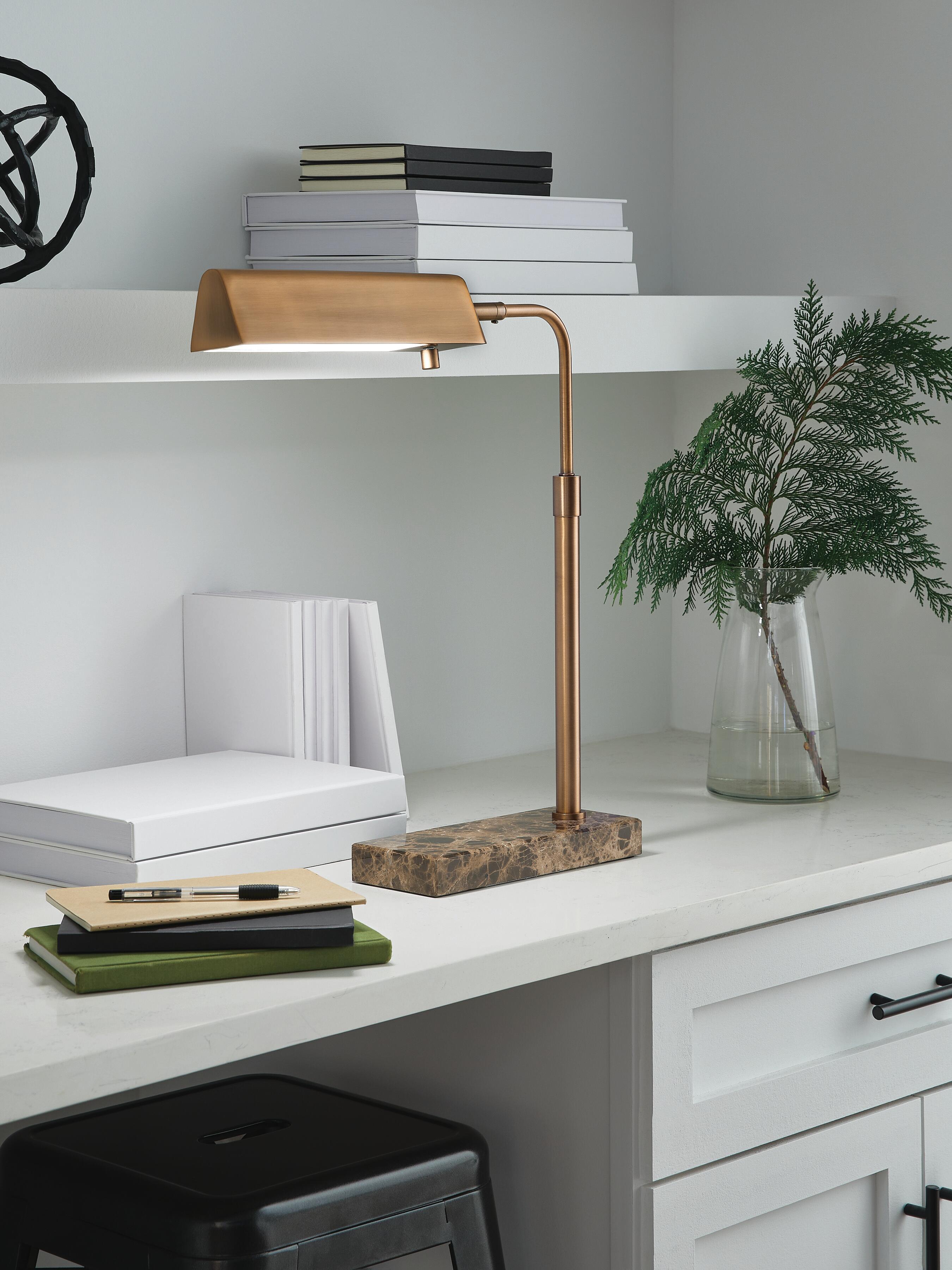 Dar Furniture - Ashley Furniture - Yafe Desk Lamp - Metal Desk Lamp (1/CN) / Bronze Finish - L734412