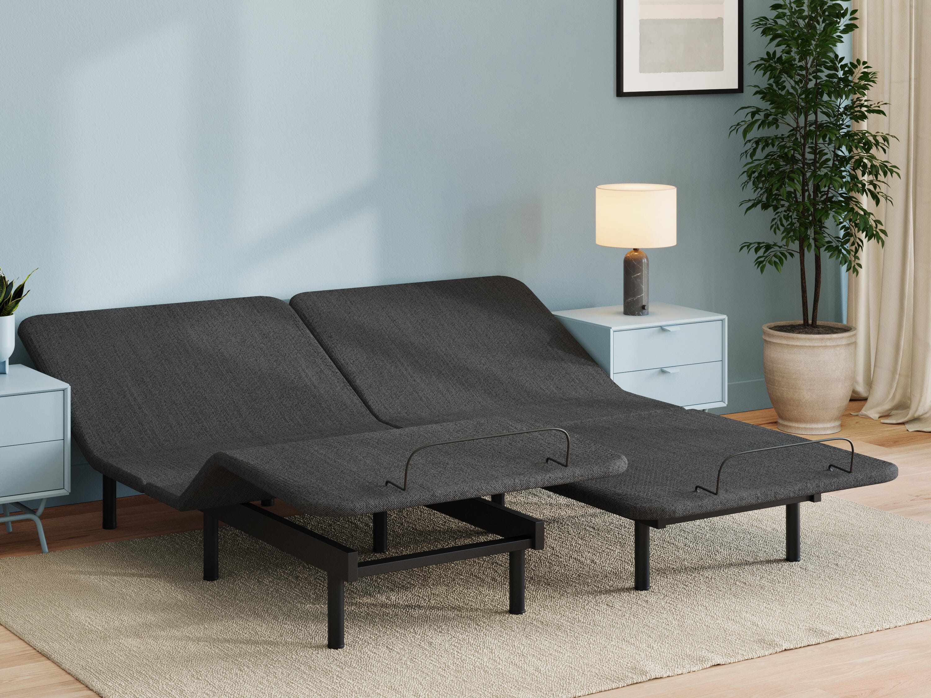 Dar Furniture - Ashley Furniture - Comfort Classic Adj Base Split California King Adjustable Base - Split Cal King Adjustable Base / Black - M1X1192
