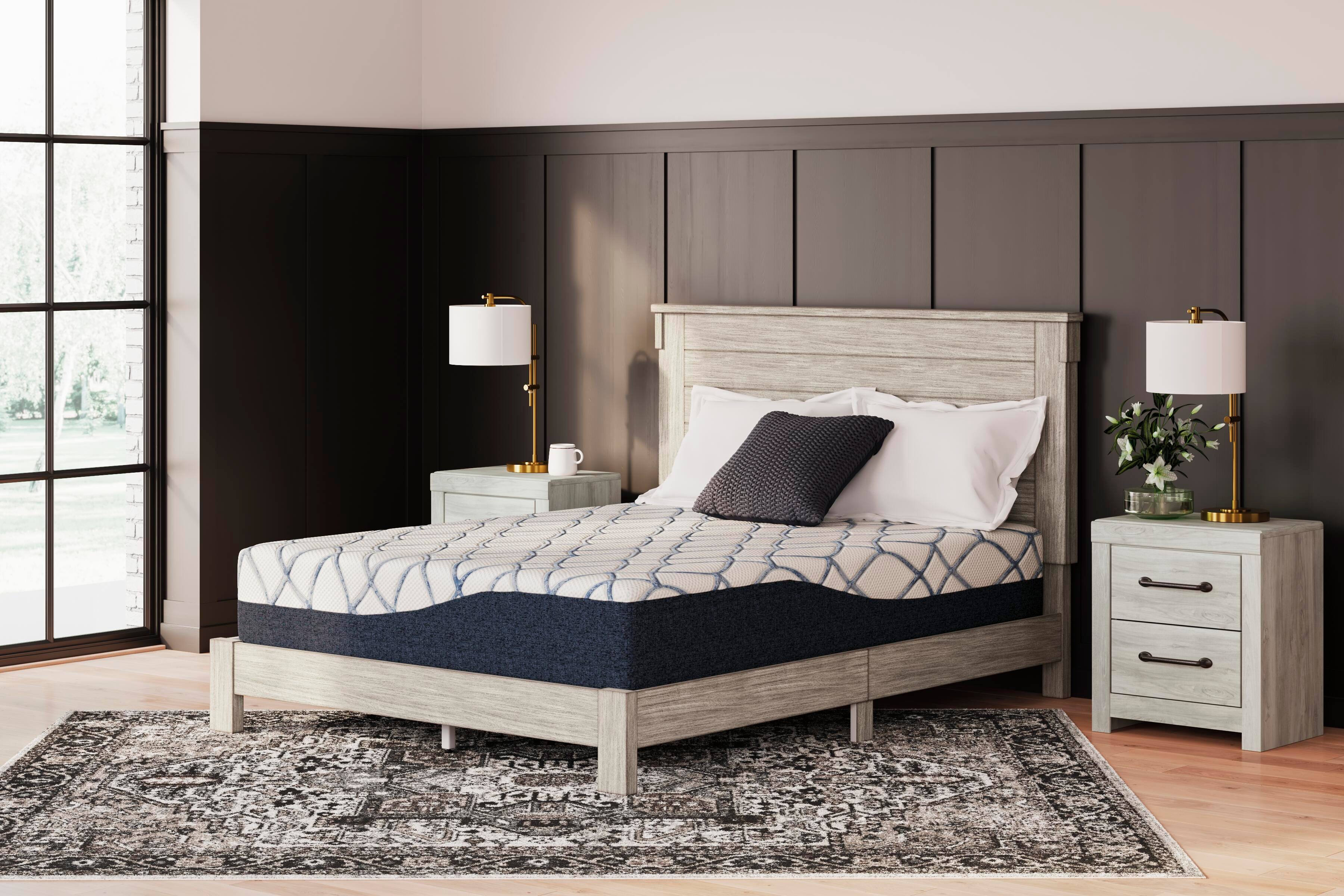 Dar Furniture - Ashley Furniture - 12 Inch Chime Elite 2.0 California King Mattress - California King / White/Blue - M42651