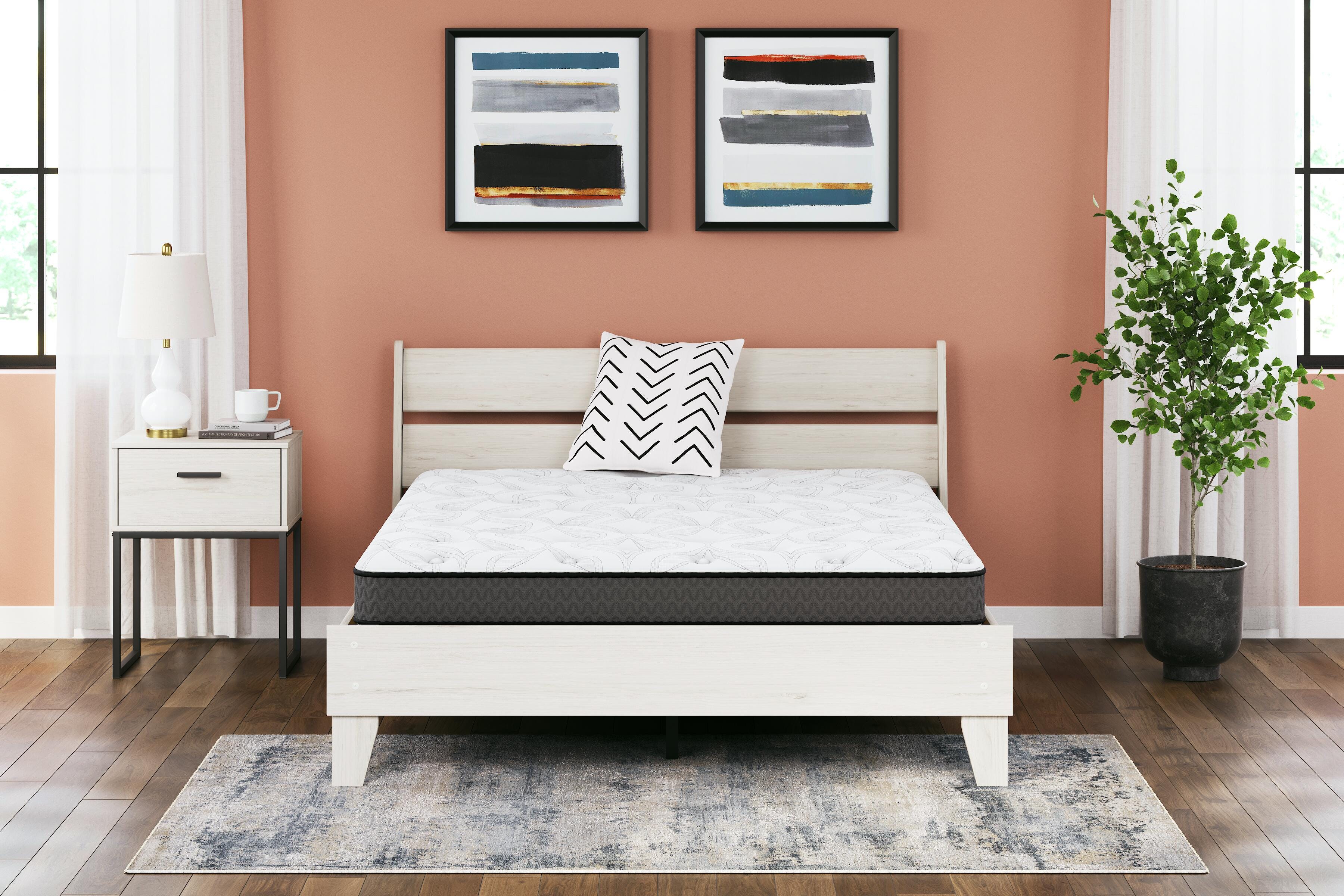 Dar Furniture - Ashley Furniture - 8 Inch Bonnell Hybrid California King Mattress - California King / White - M58751