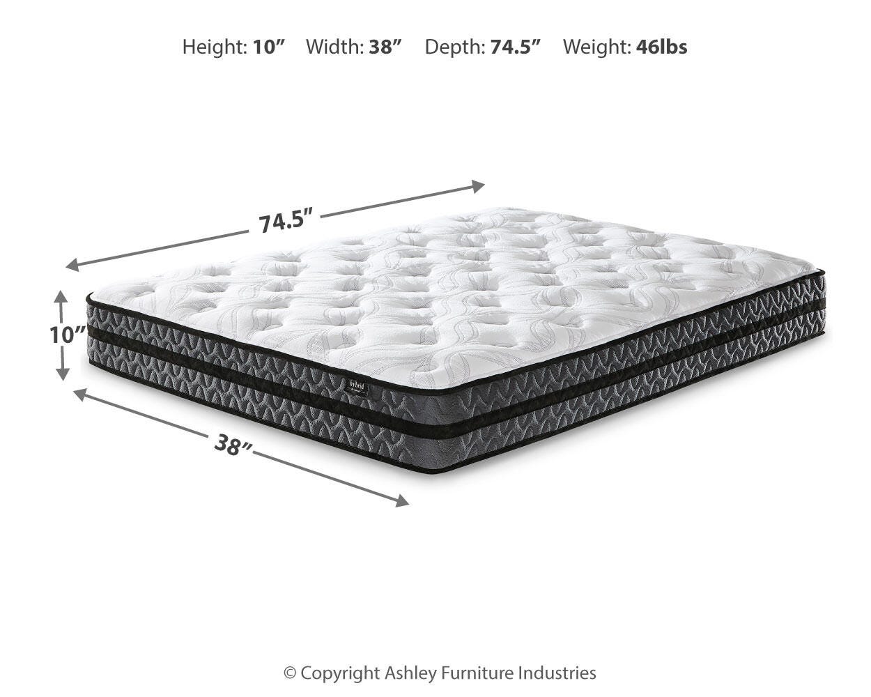 10 Inch Pocketed Hybrid Twin Mattress