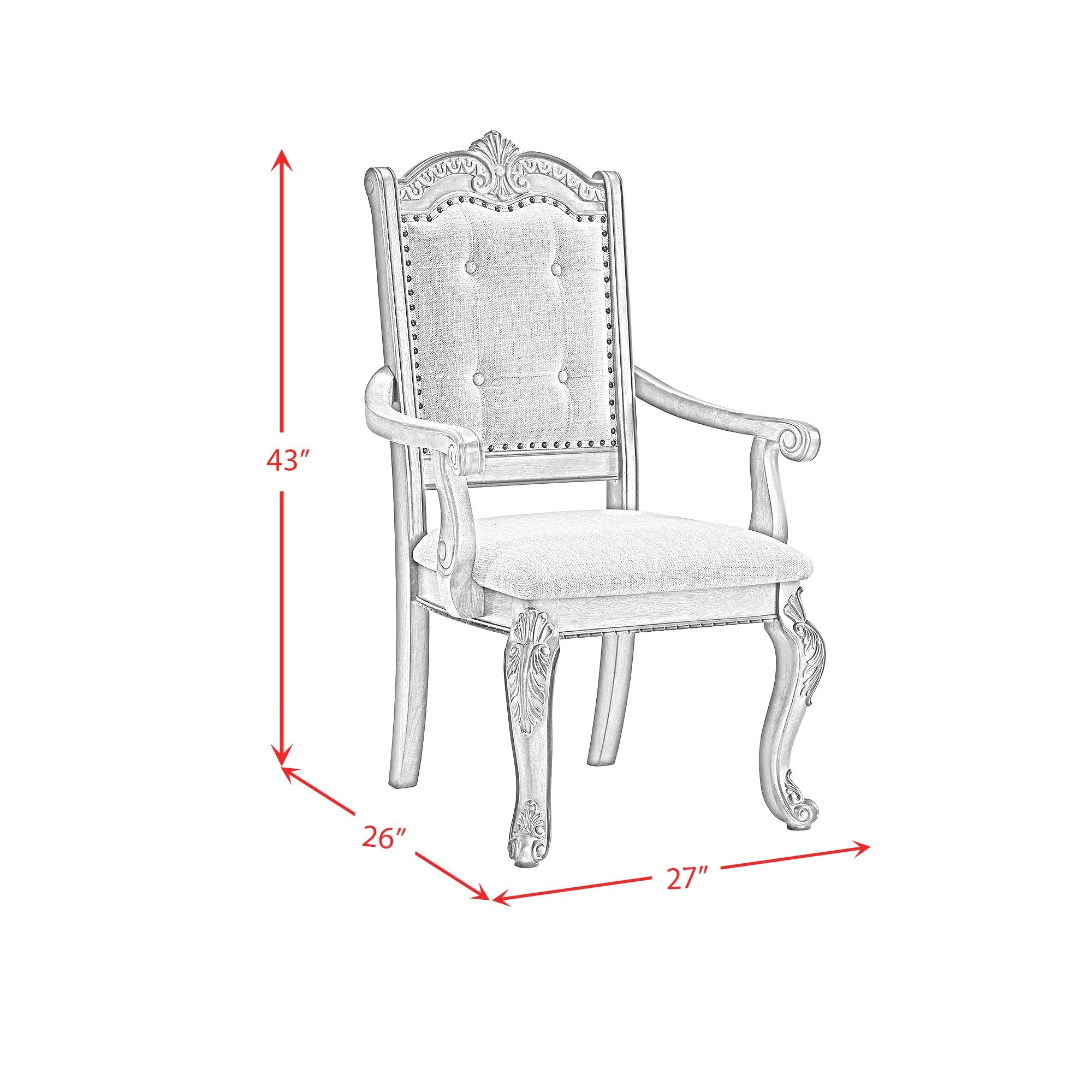 Madison Park Dining Arm Chair with Beige Fabric in Walnut (2 Per Carton)