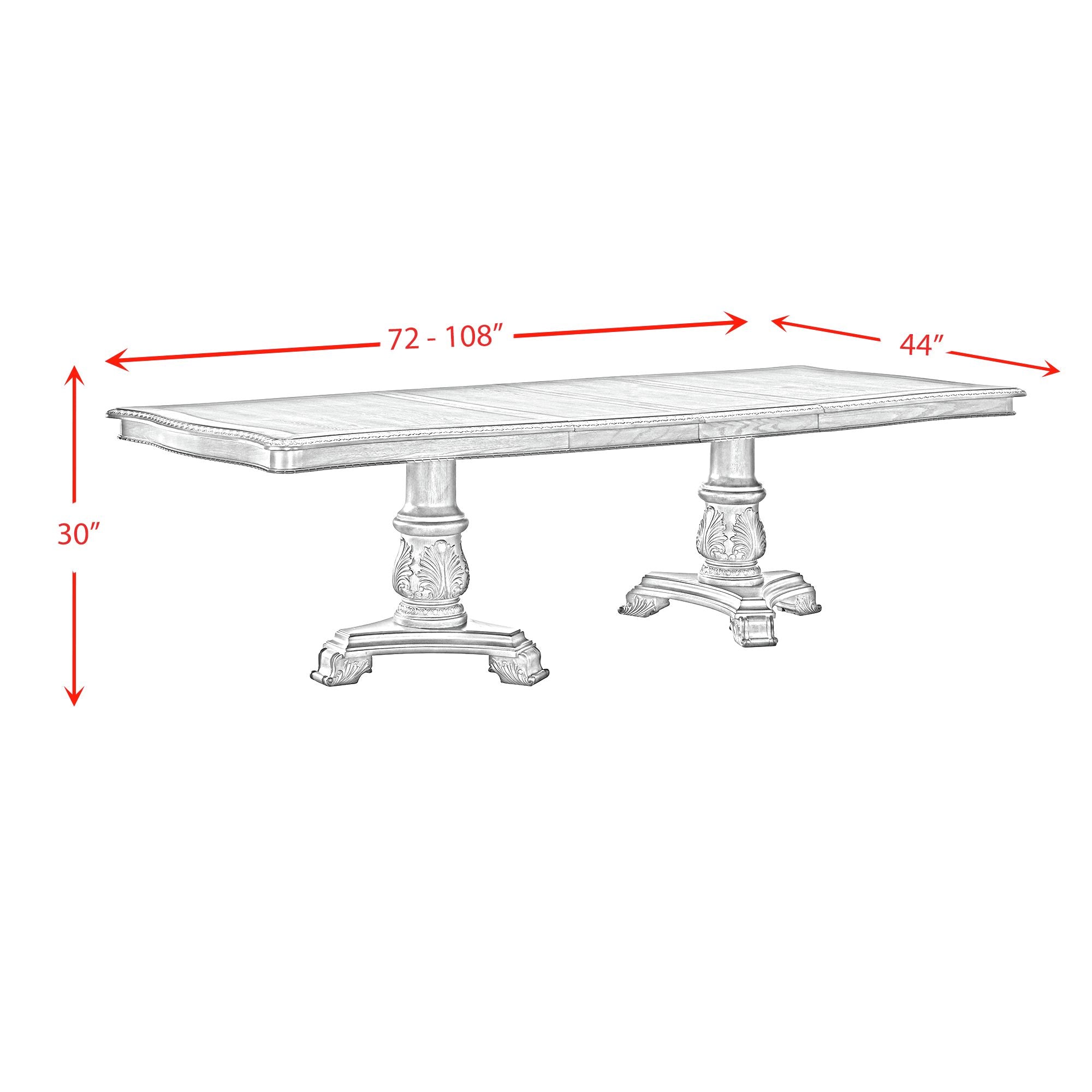 Madison Park Rectangular Dining Table with 2 18" Leaves in Walnut