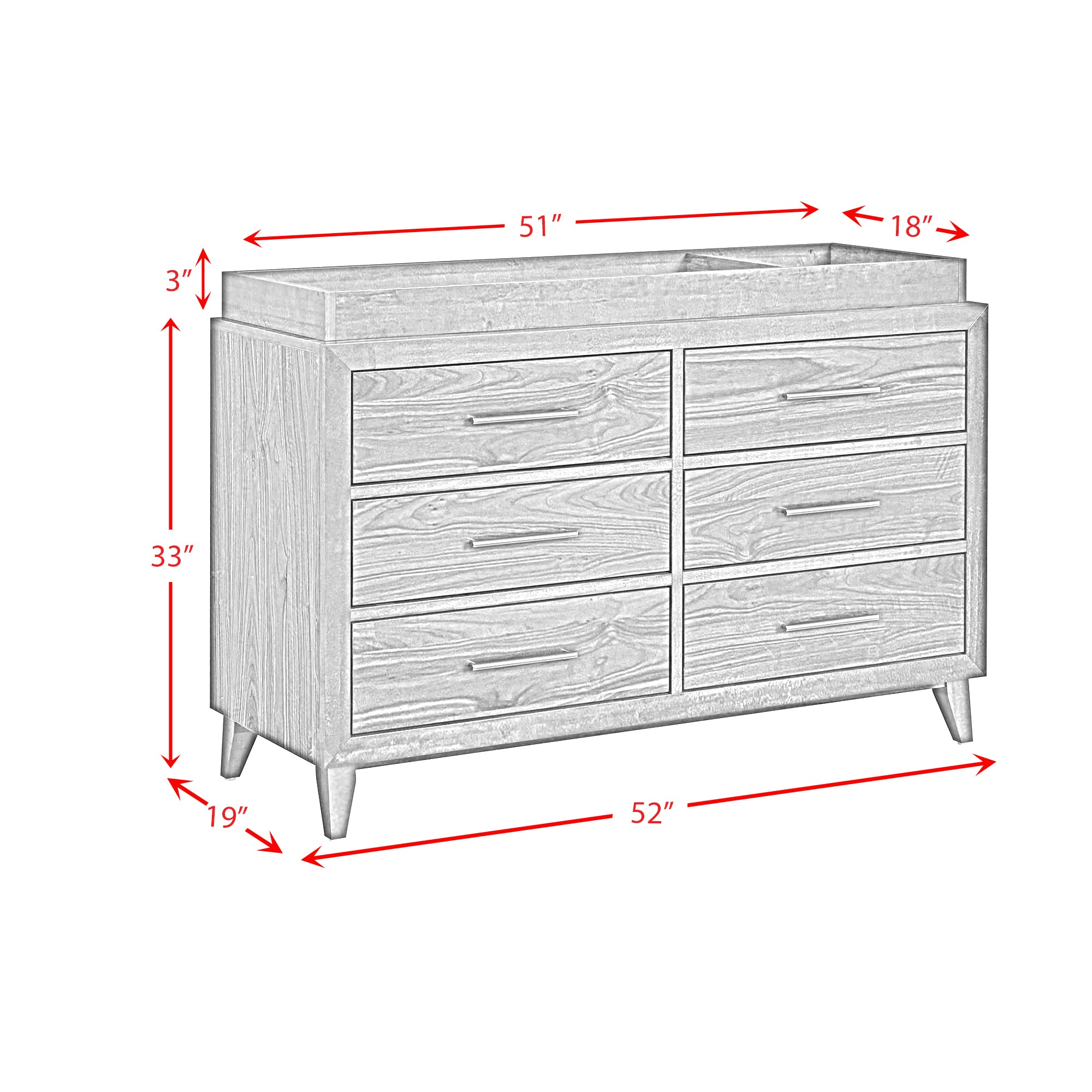 Malia Dresser and Topper in Walnut