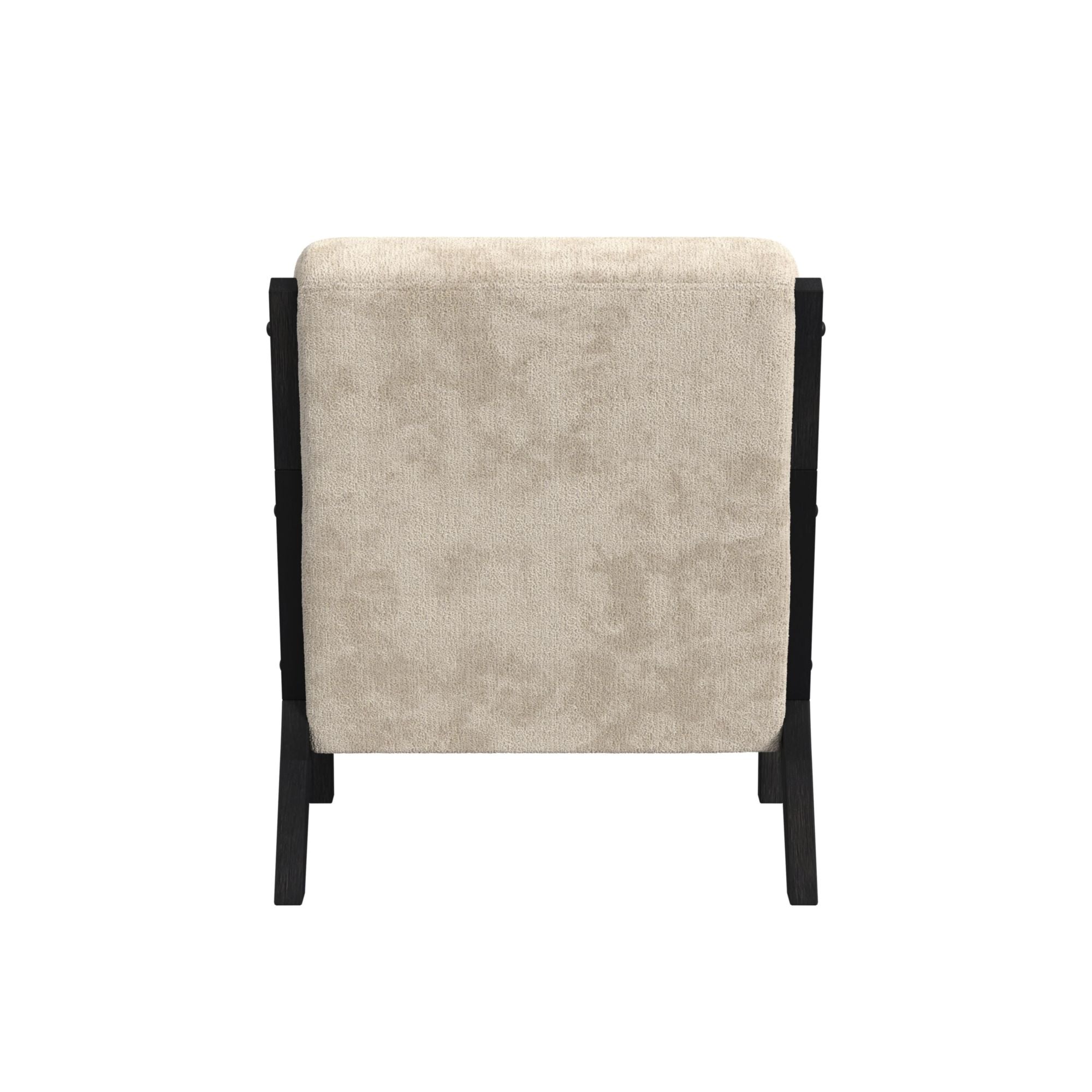 Marina Chair with kidney pillow in Langley Cream and Brushed Espresso Finish