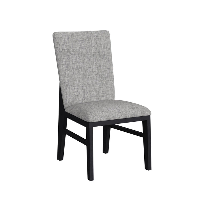 Marlene Dining Side Chair with Grey Fabric in Black (2 Per Carton)