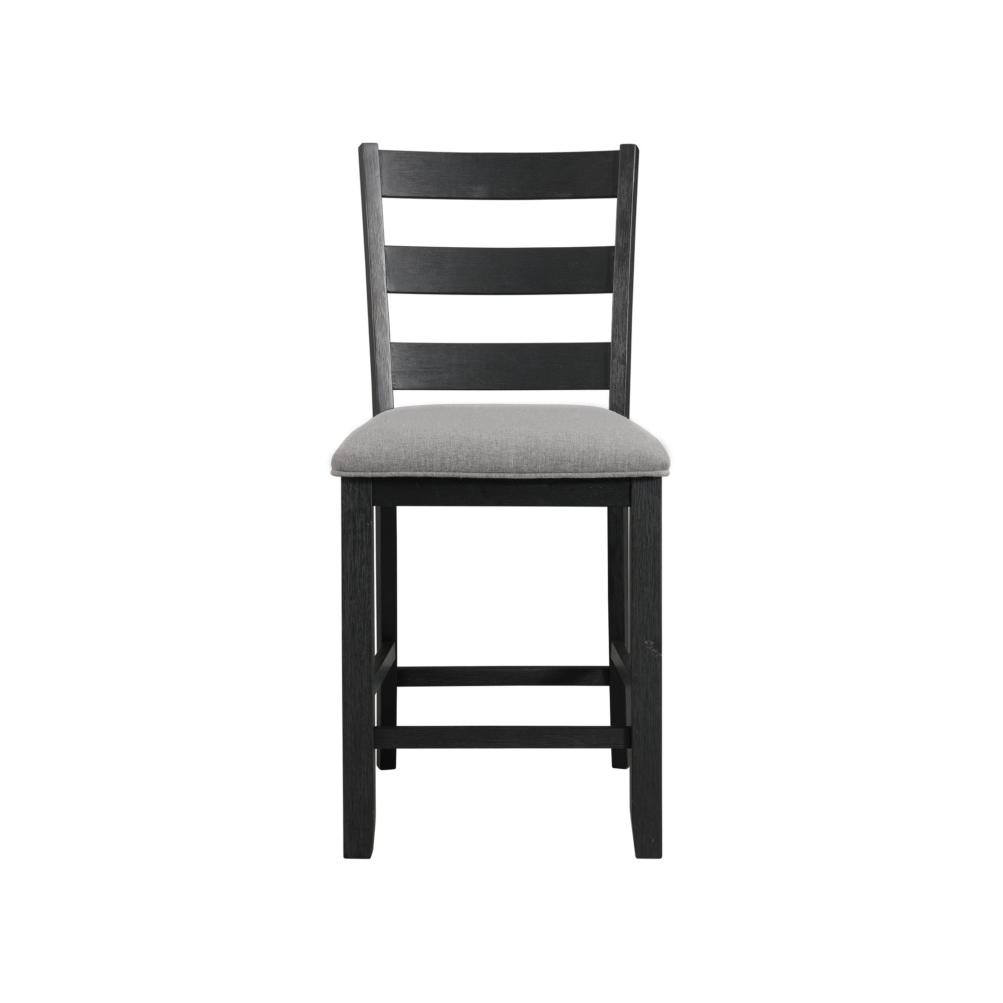 Martin Counter Side Chair with Grey Fabric - Black Finish (2 Per Carton)