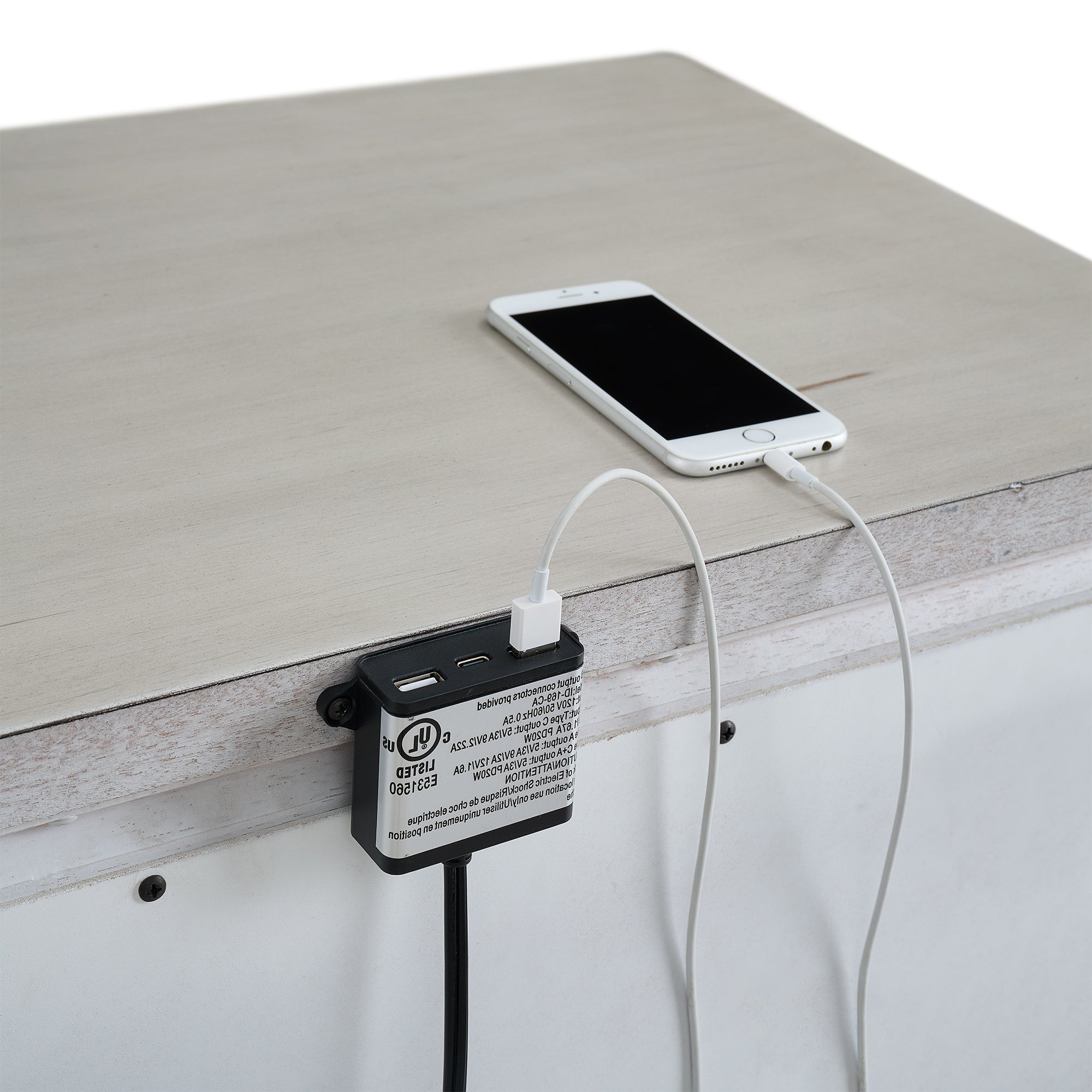 McCoy 2-Drawer Nightstand with USB in Antique White