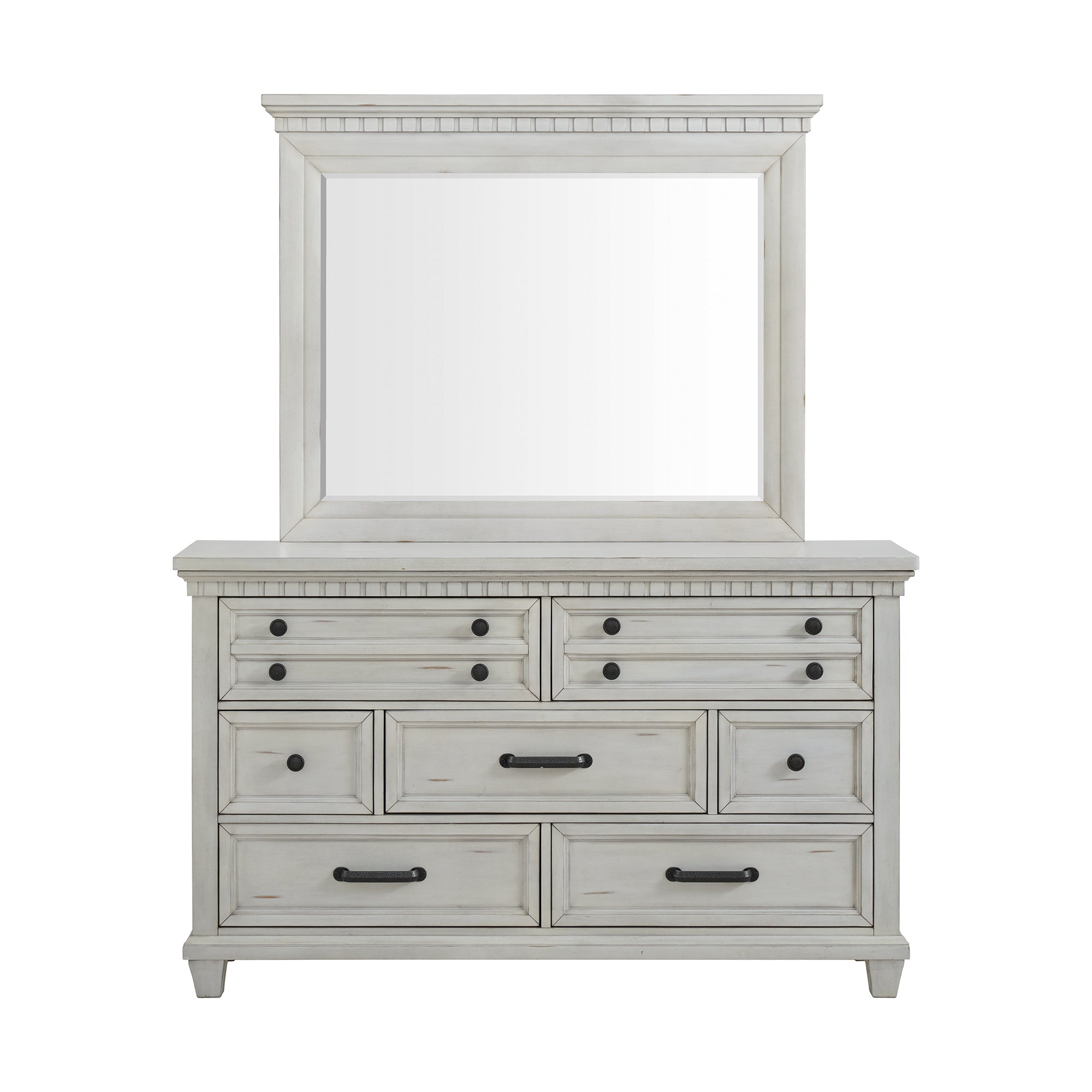 McCoy Dresser and Mirror Set in Antique White