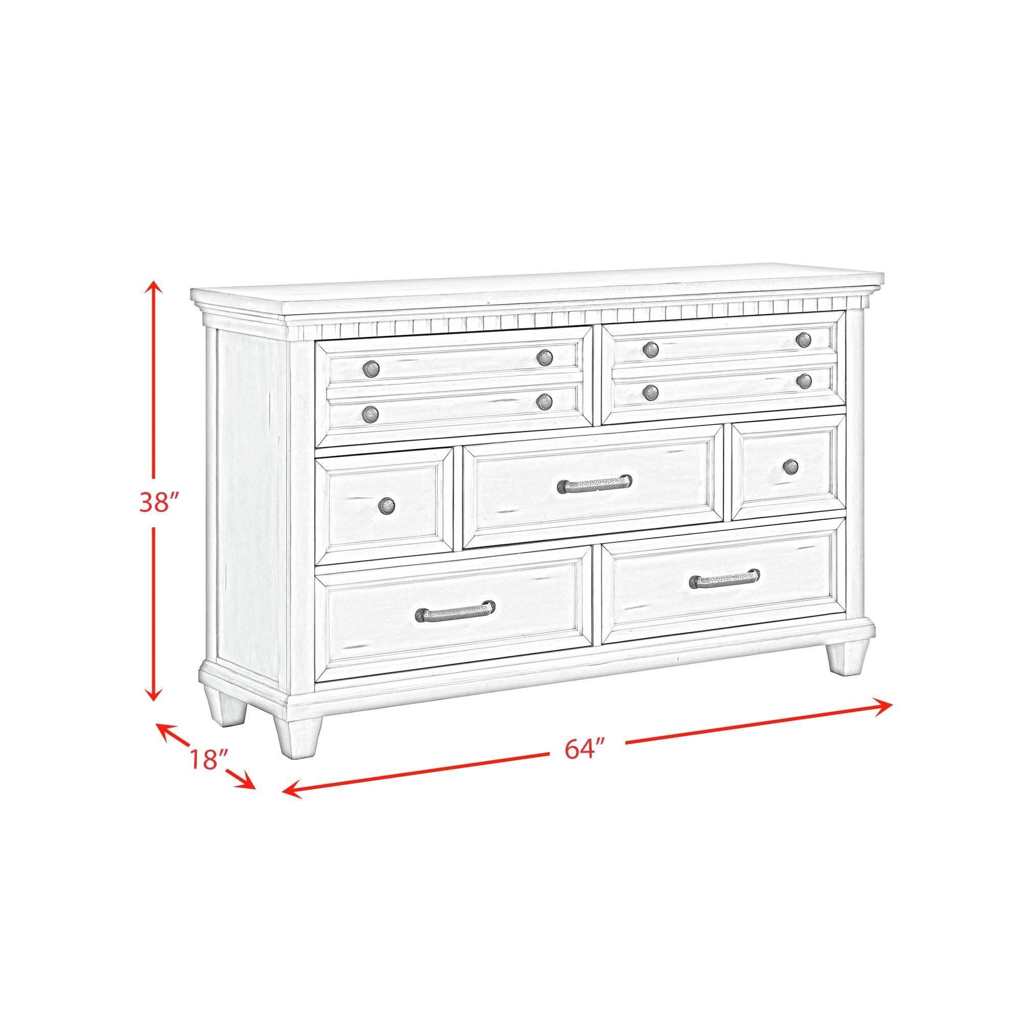 McCoy 7-Drawer Dresser in Charcoal