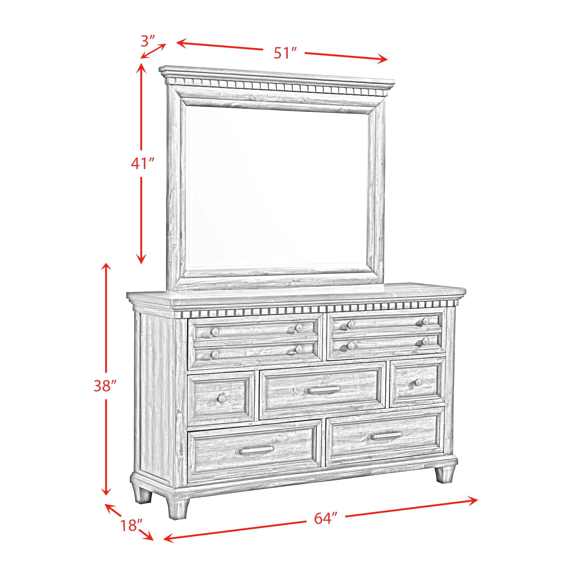 McCoy Dresser and Mirror Set in Charcoal