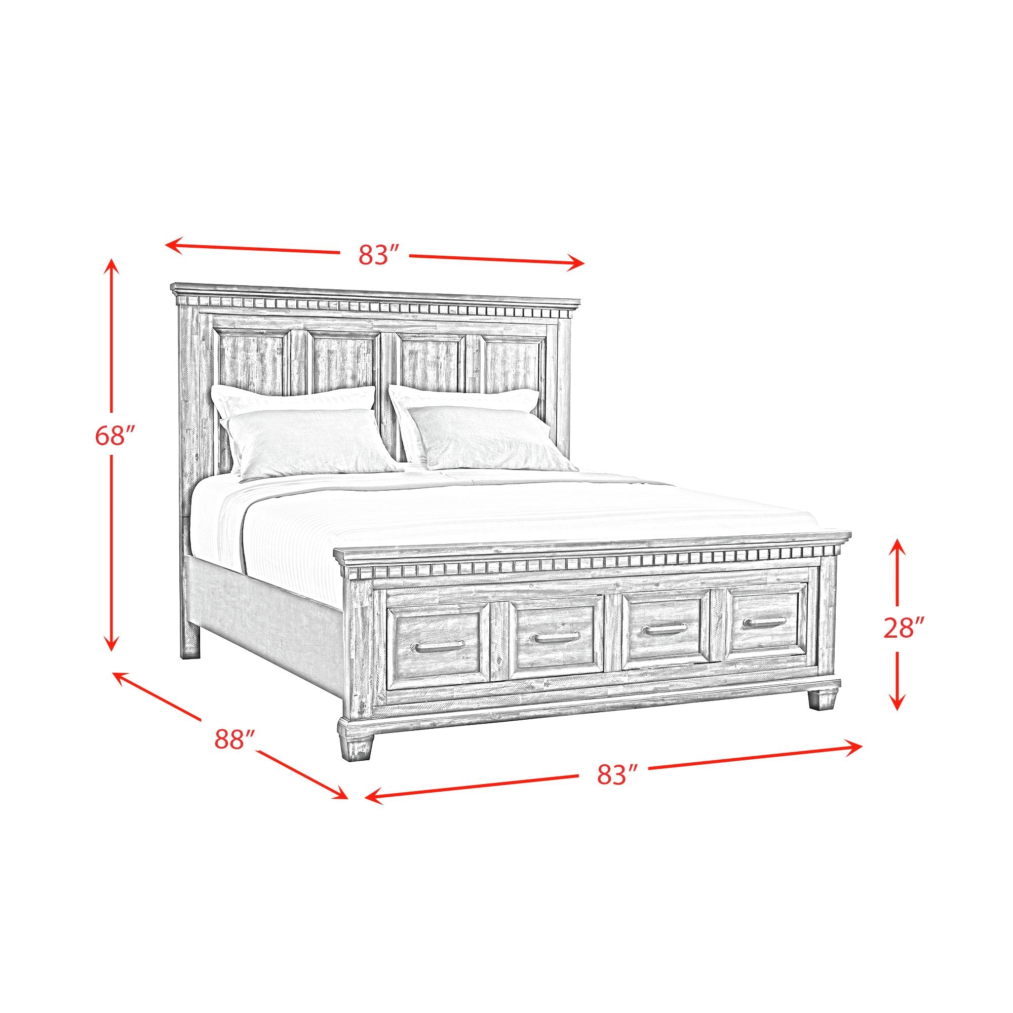 McCoy King Storage Bed in Charcoal