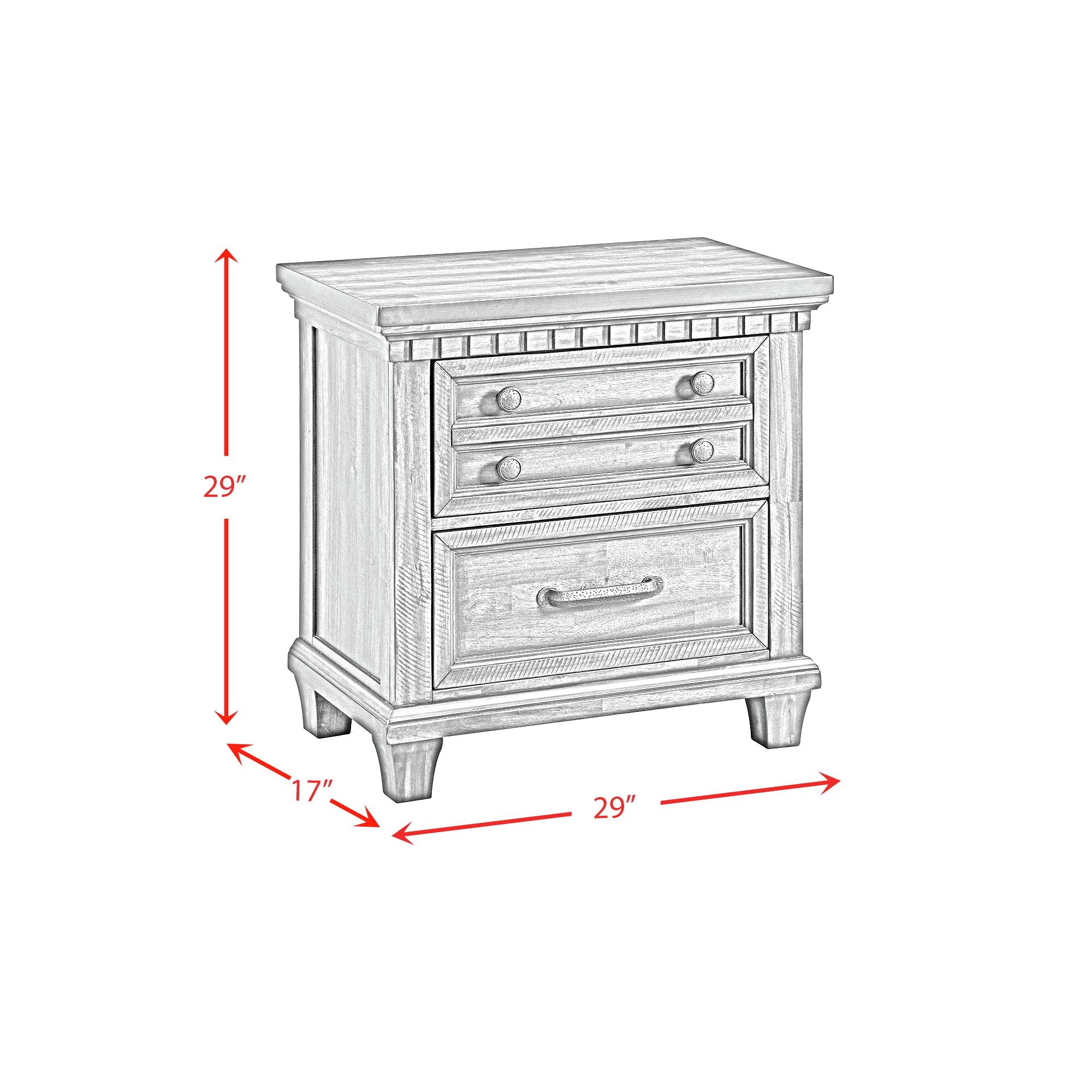 McCoy 2-Drawer Nightstand with USB in Charcoal